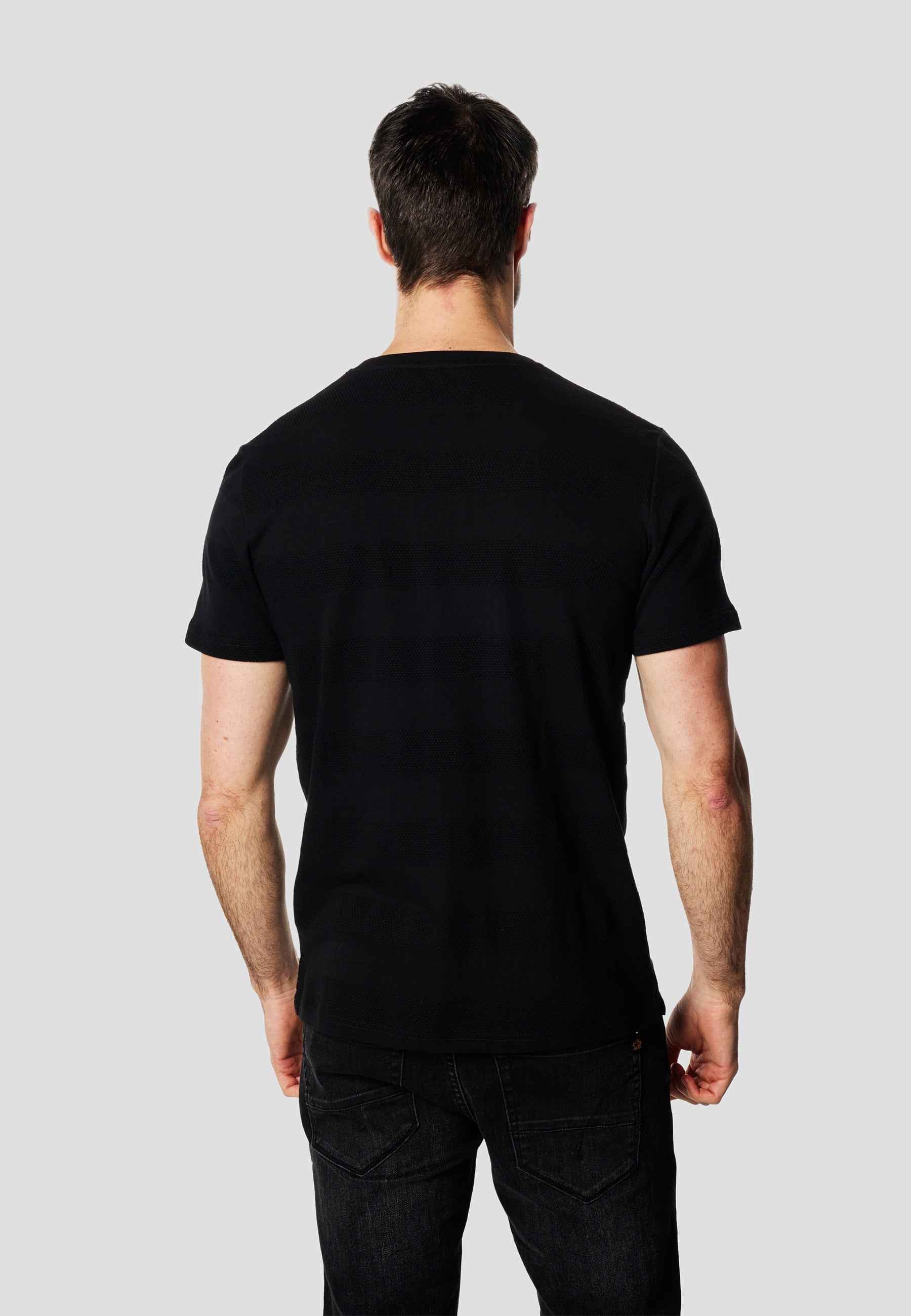 Camiseta Hombre Manga Corta Texturizada Cuello Redondo Algodón – Koroshi 2611MC61