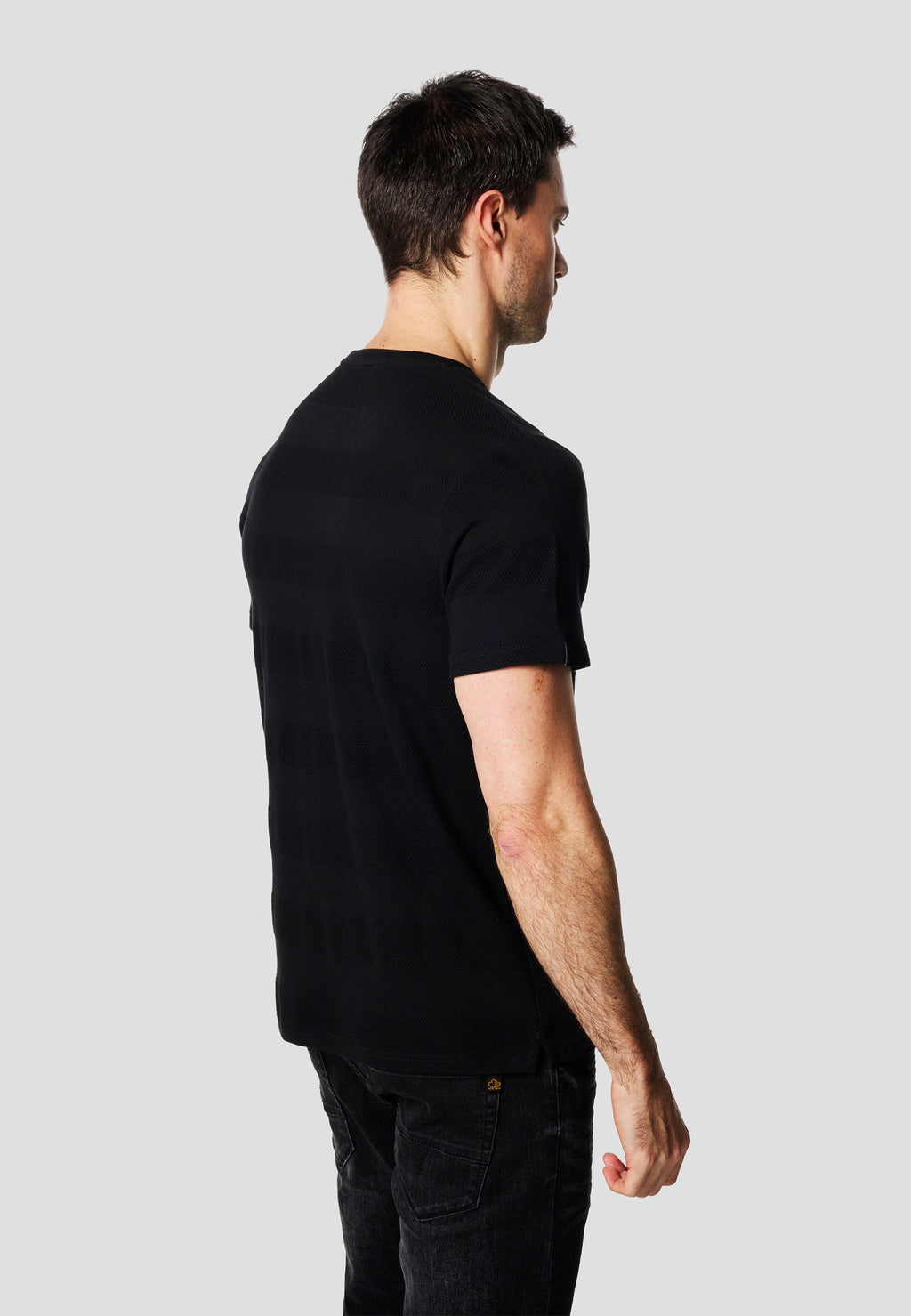 Camiseta Hombre Manga Corta Texturizada Cuello Redondo Algodón – Koroshi 2611MC61