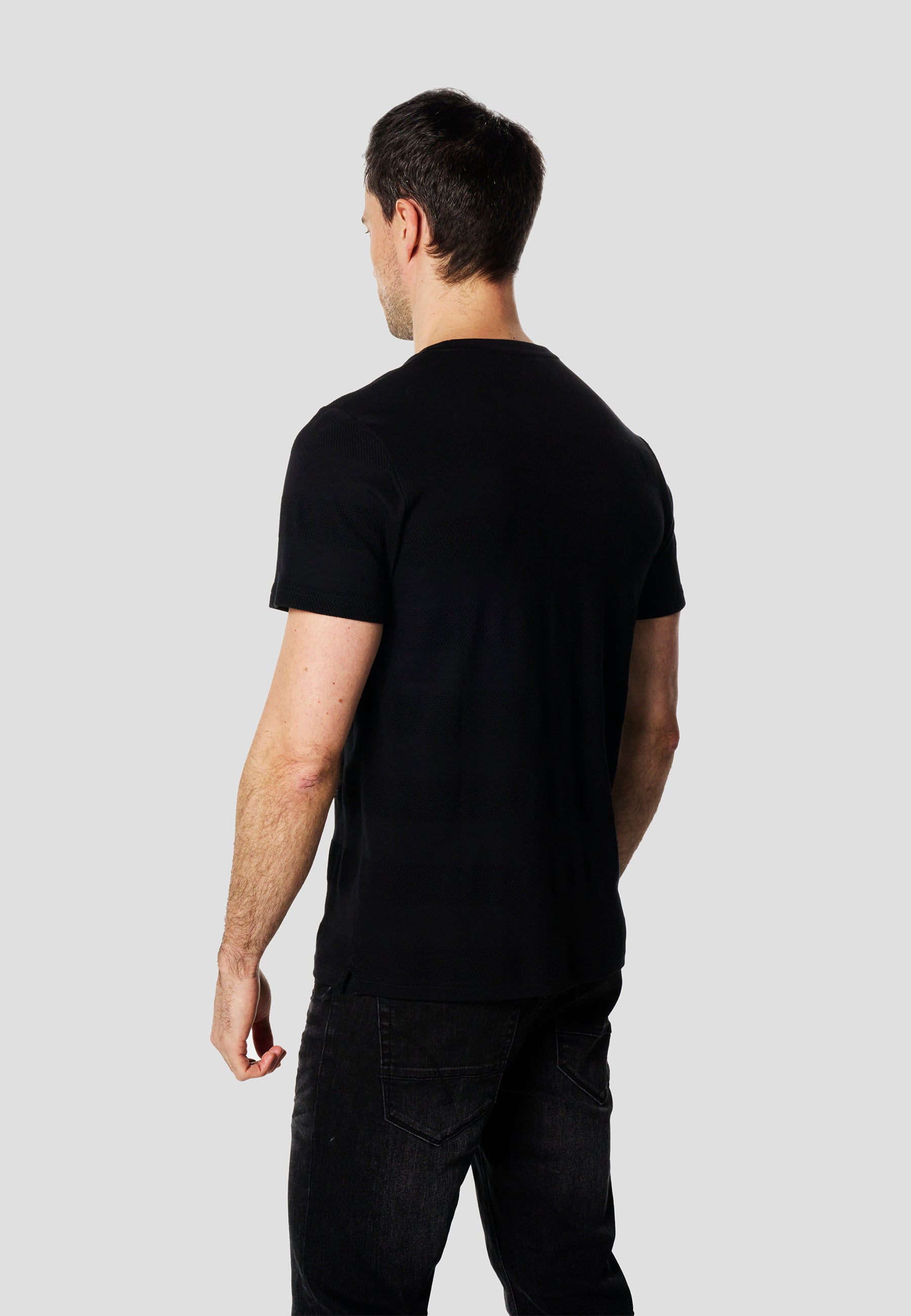 Camiseta Hombre Manga Corta Texturizada Cuello Redondo Algodón – Koroshi 2611MC61