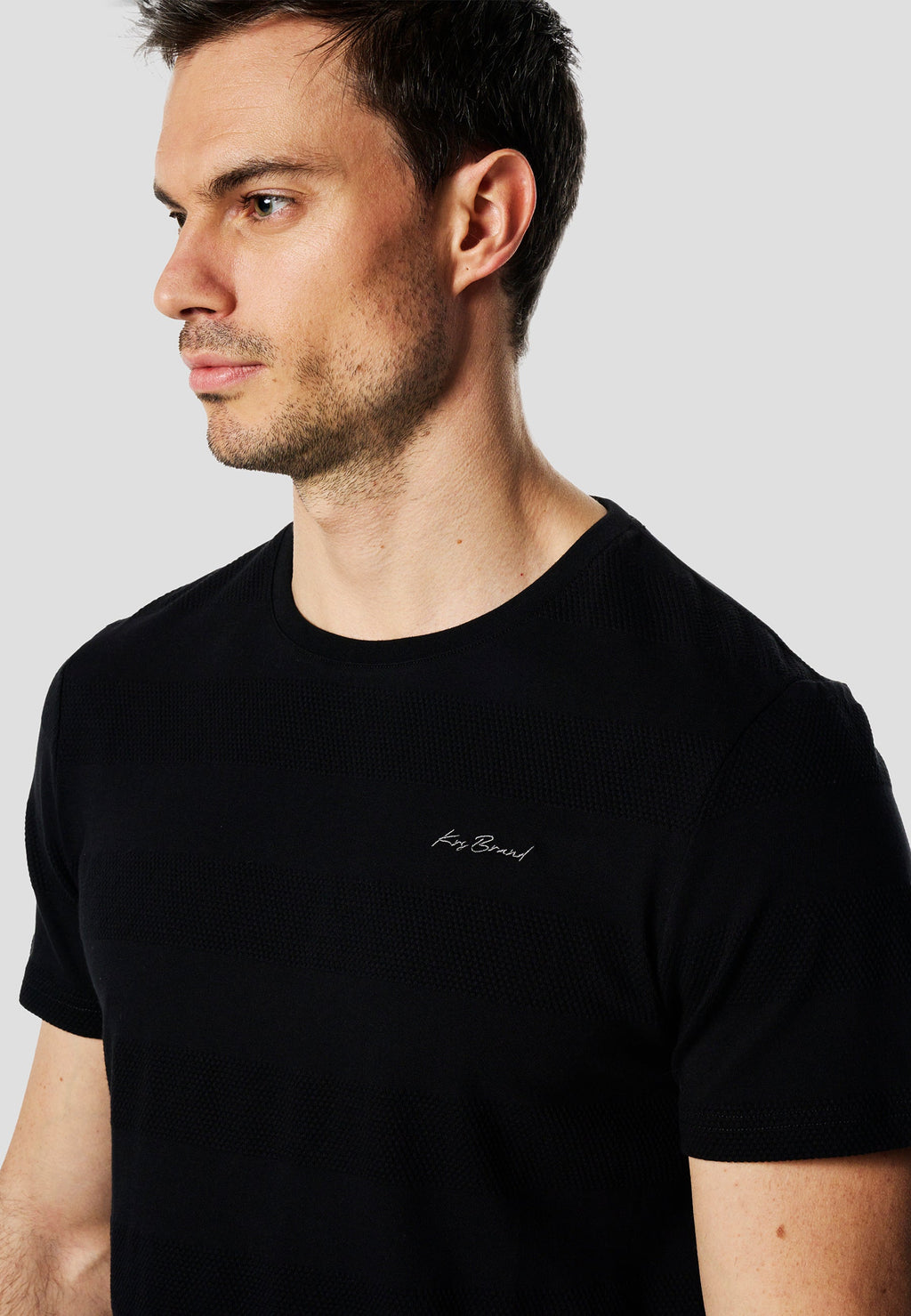 Camiseta Hombre Manga Corta Texturizada Cuello Redondo Algodón – Koroshi 2611MC61