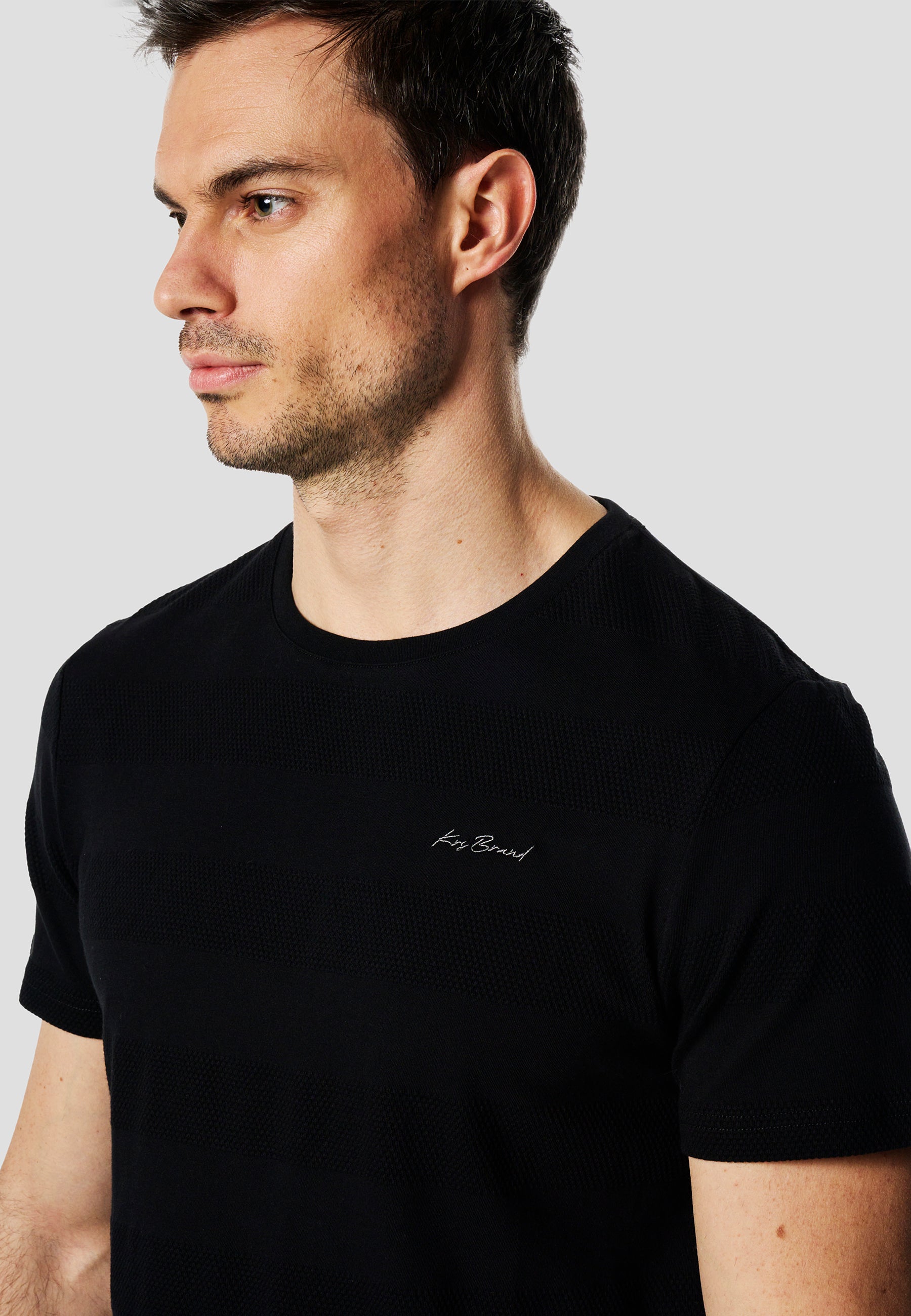 Camiseta Hombre Manga Corta Texturizada Cuello Redondo Algodón – Koroshi 2611MC61