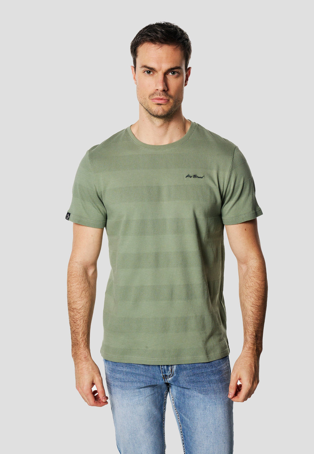 Camiseta Hombre Manga Corta Texturizada Cuello Redondo Algodón – Koroshi 2611MC61