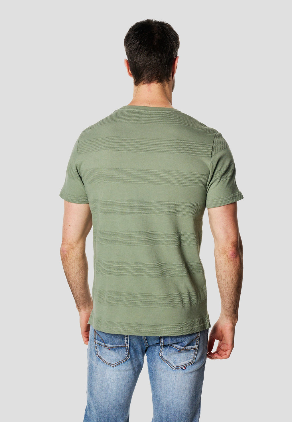 Camiseta Hombre Manga Corta Texturizada Cuello Redondo Algodón – Koroshi 2611MC61