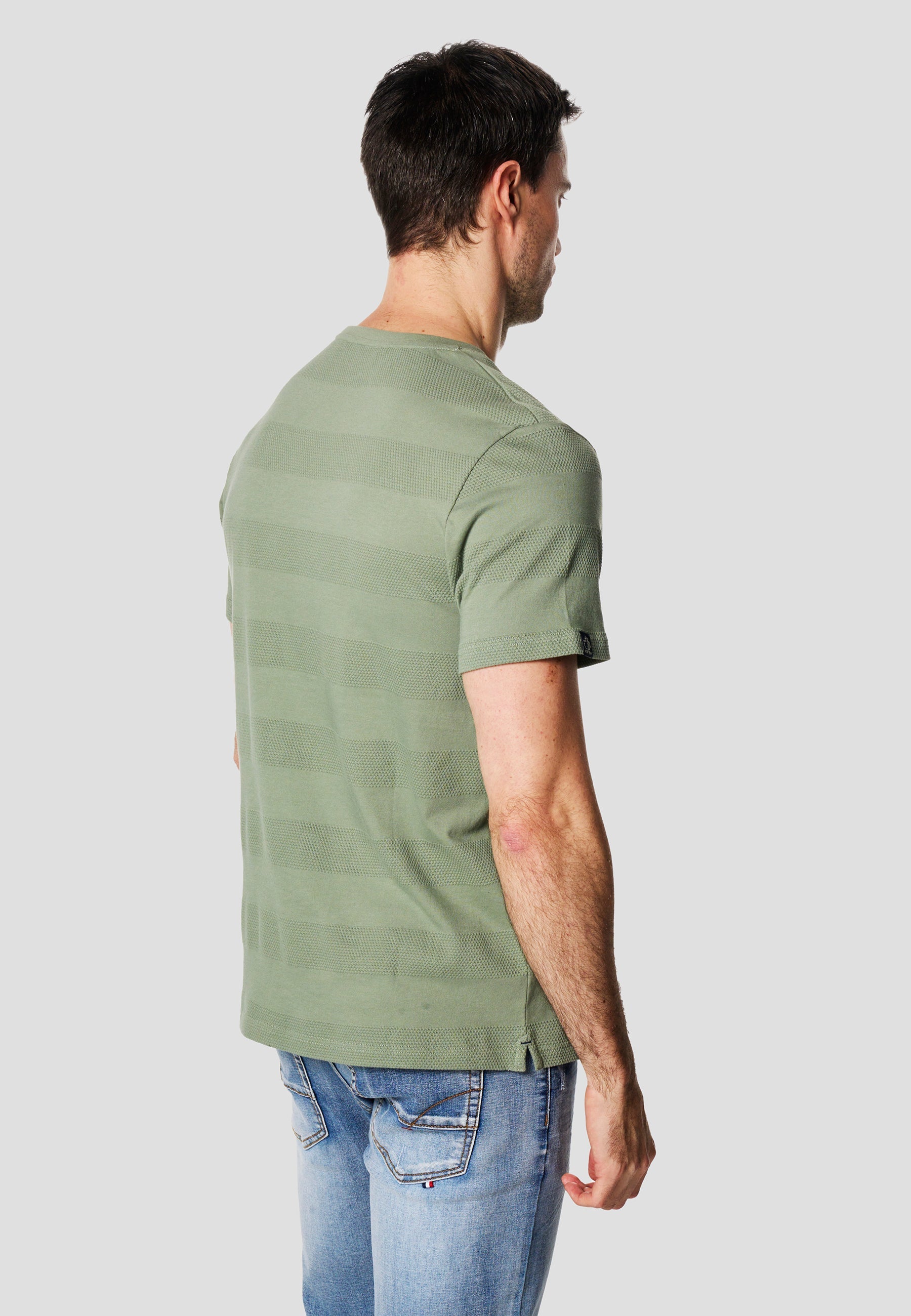 Camiseta Hombre Manga Corta Texturizada Cuello Redondo Algodón – Koroshi 2611MC61