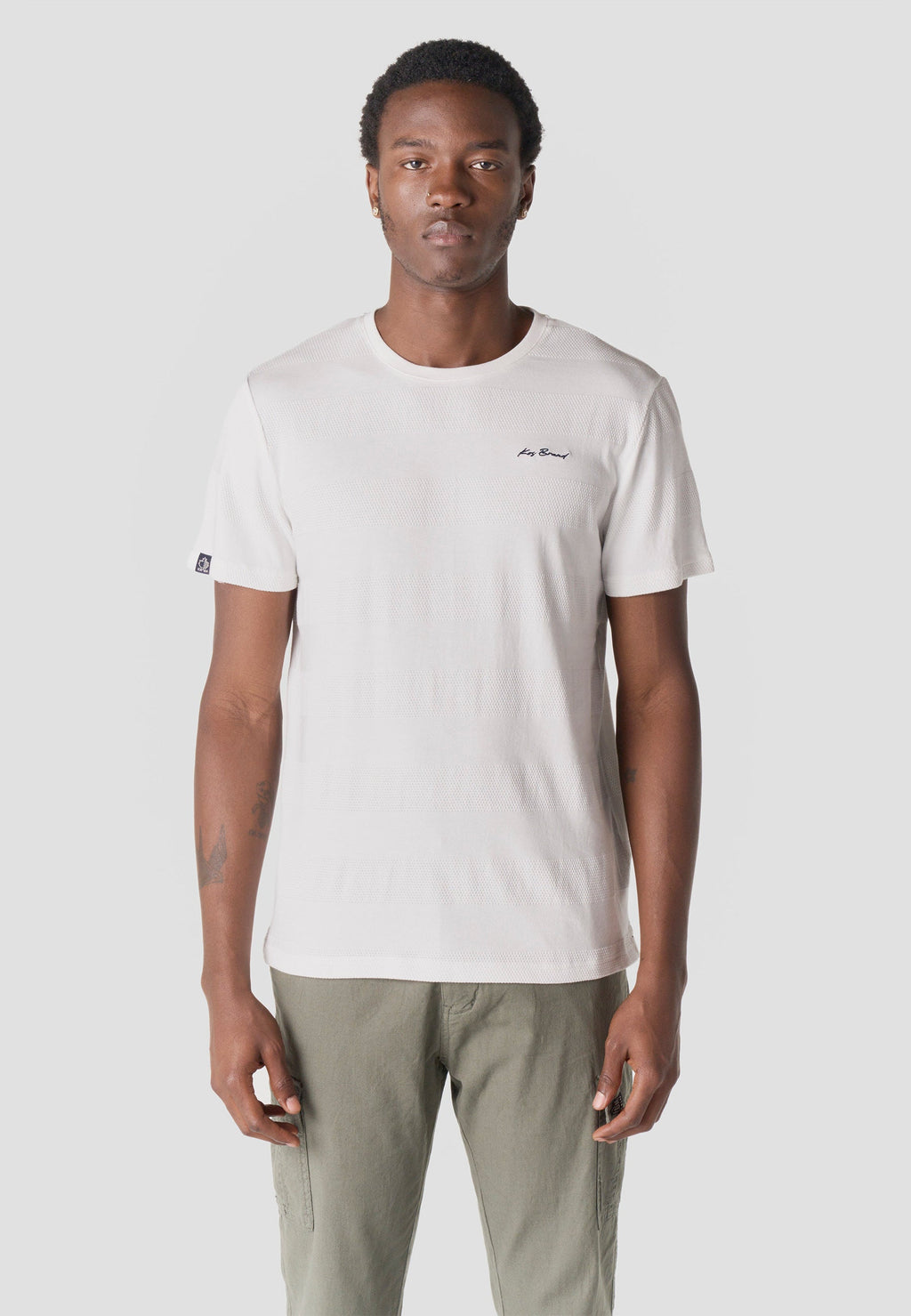 Camiseta Hombre Manga Corta Texturizada Cuello Redondo Algodón – Koroshi 2611MC61