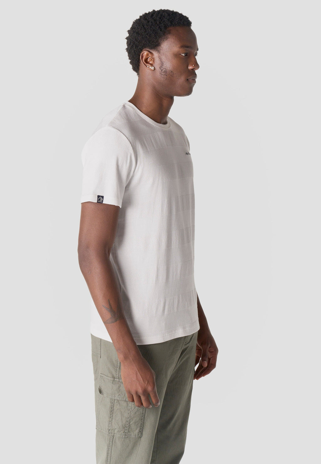 Camiseta Hombre Manga Corta Texturizada Cuello Redondo Algodón – Koroshi 2611MC61