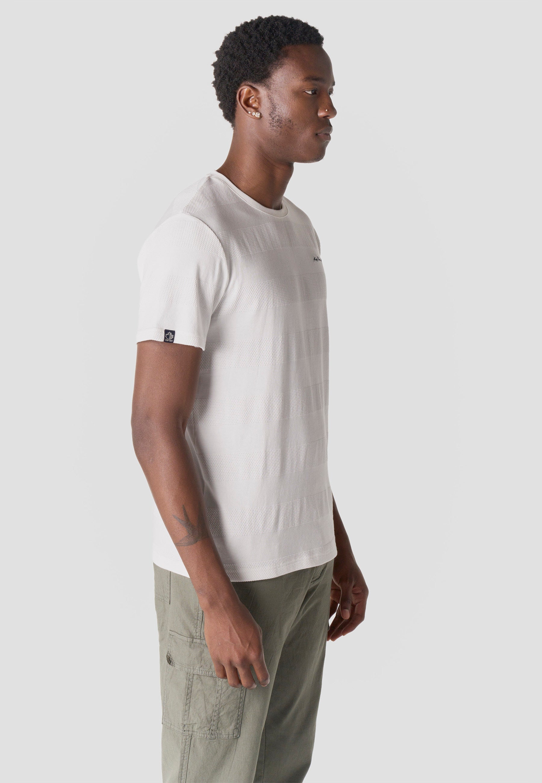 Camiseta Hombre Manga Corta Texturizada Cuello Redondo Algodón – Koroshi 2611MC61