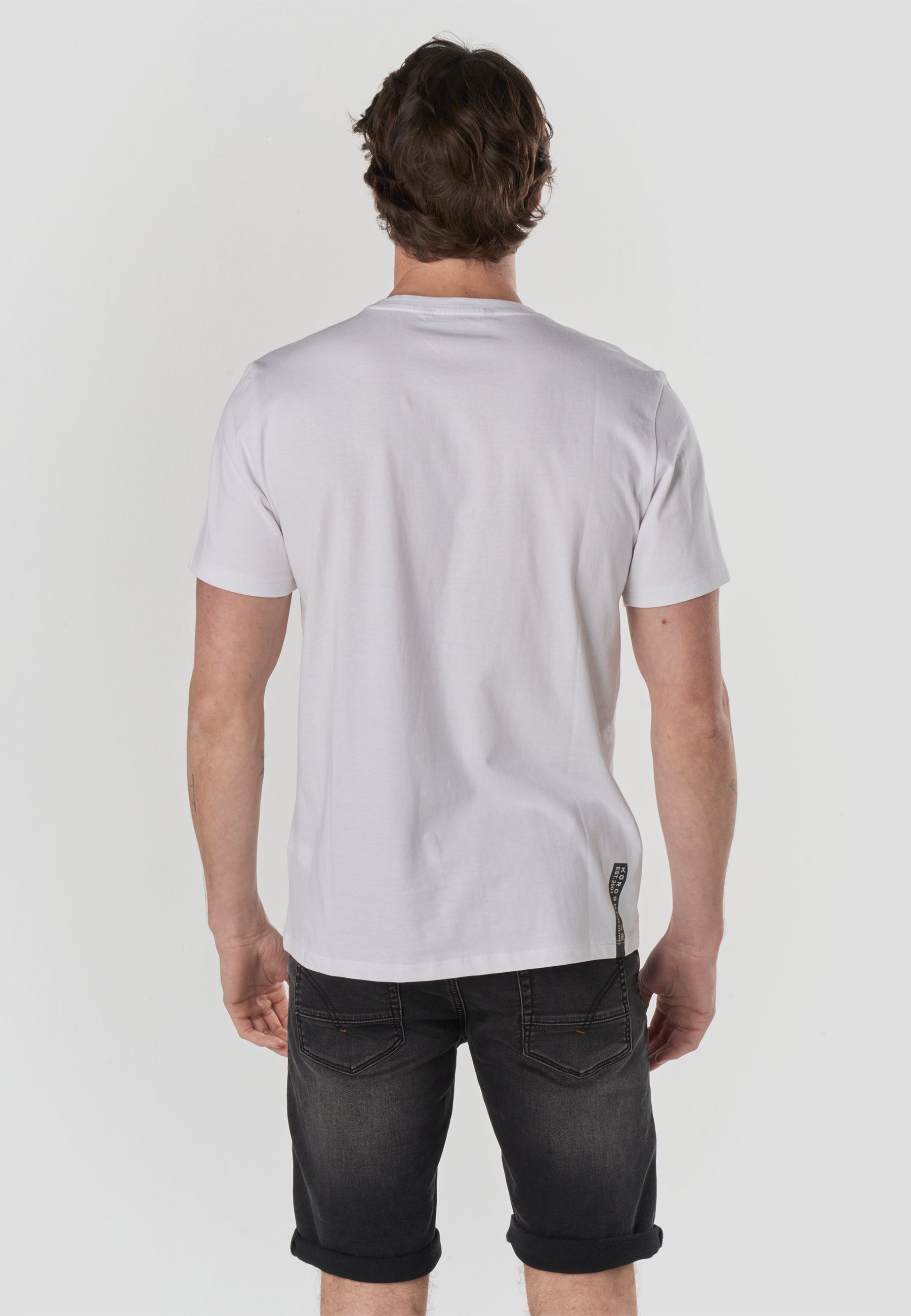 Camiseta Hombre Manga Corta Estampado Japan Neon Blanca – Koroshi