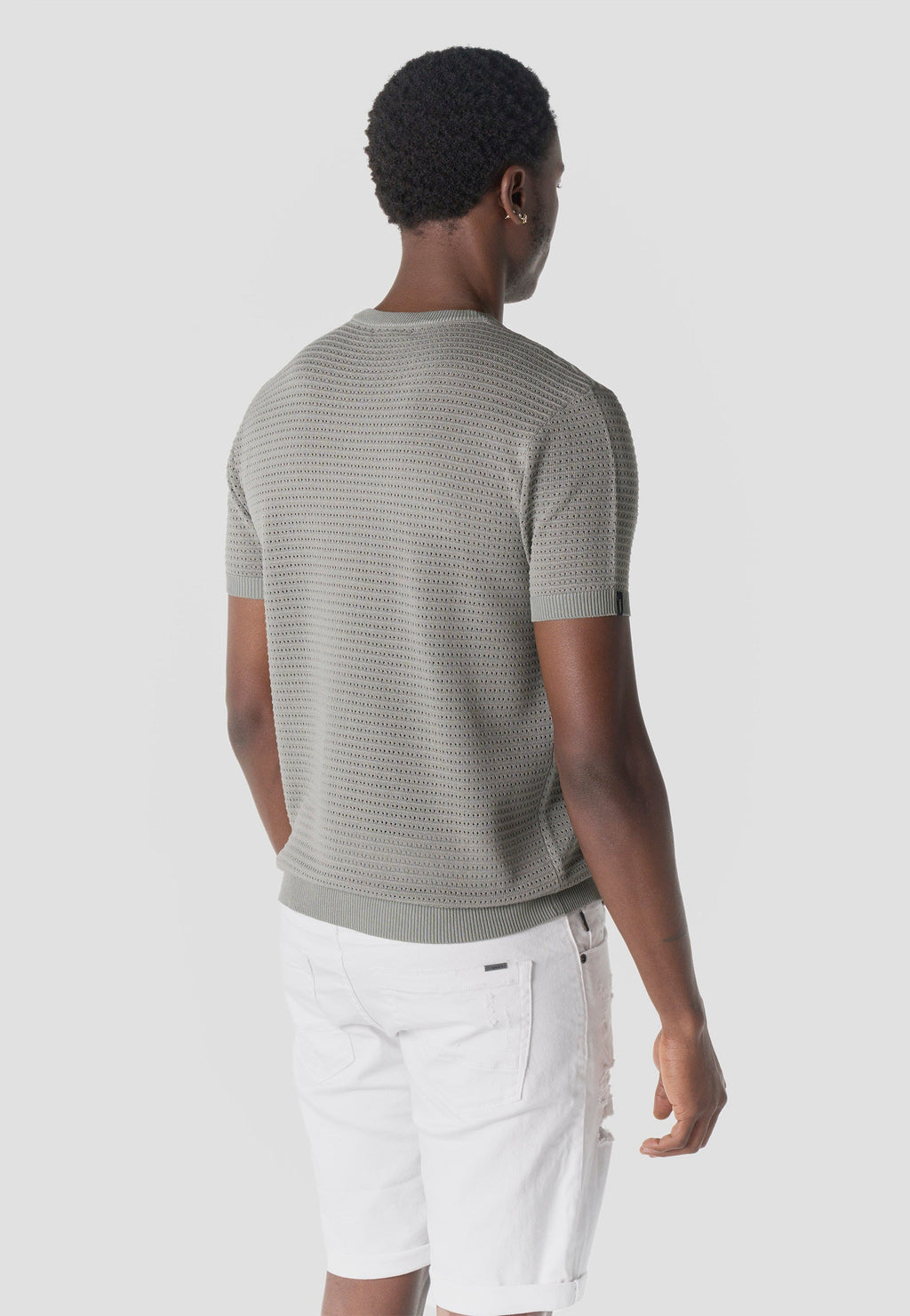 Camiseta Hombre Manga Corta Henley Tricot Kaki – Koroshi