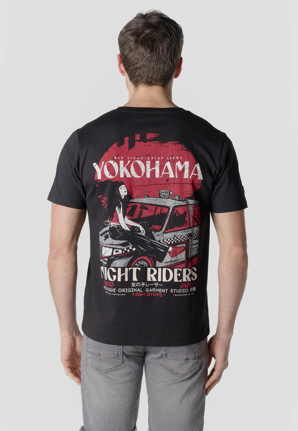 Camiseta Hombre Manga Corta Print Urban Bordado Negra – Koroshi