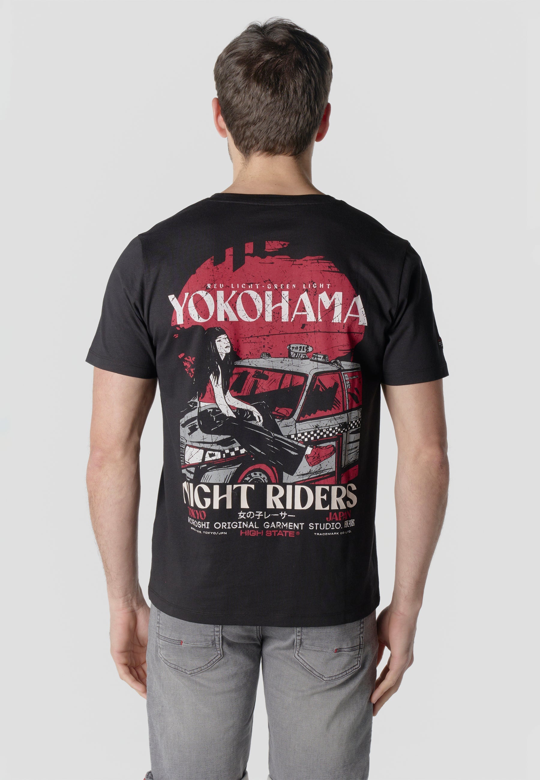 Camiseta Hombre Manga Corta Print Urban Bordado Negra – Koroshi