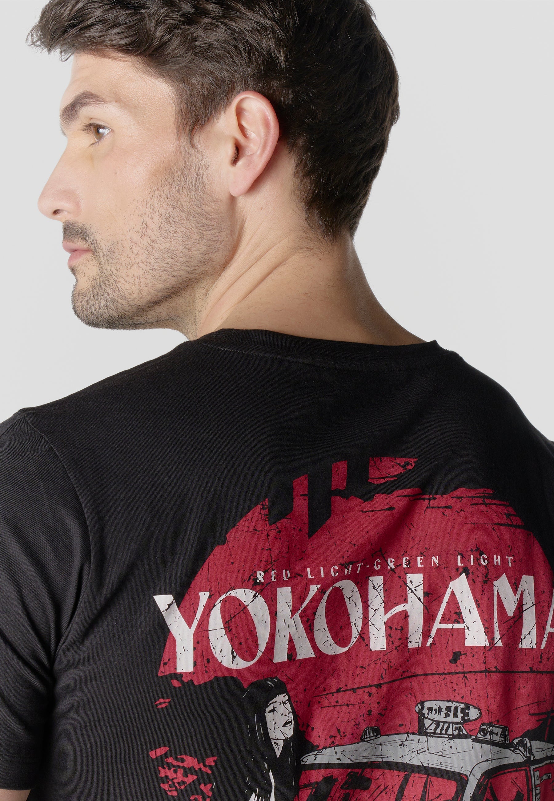 Camiseta Hombre Manga Corta Print Urban Bordado Negra – Koroshi
