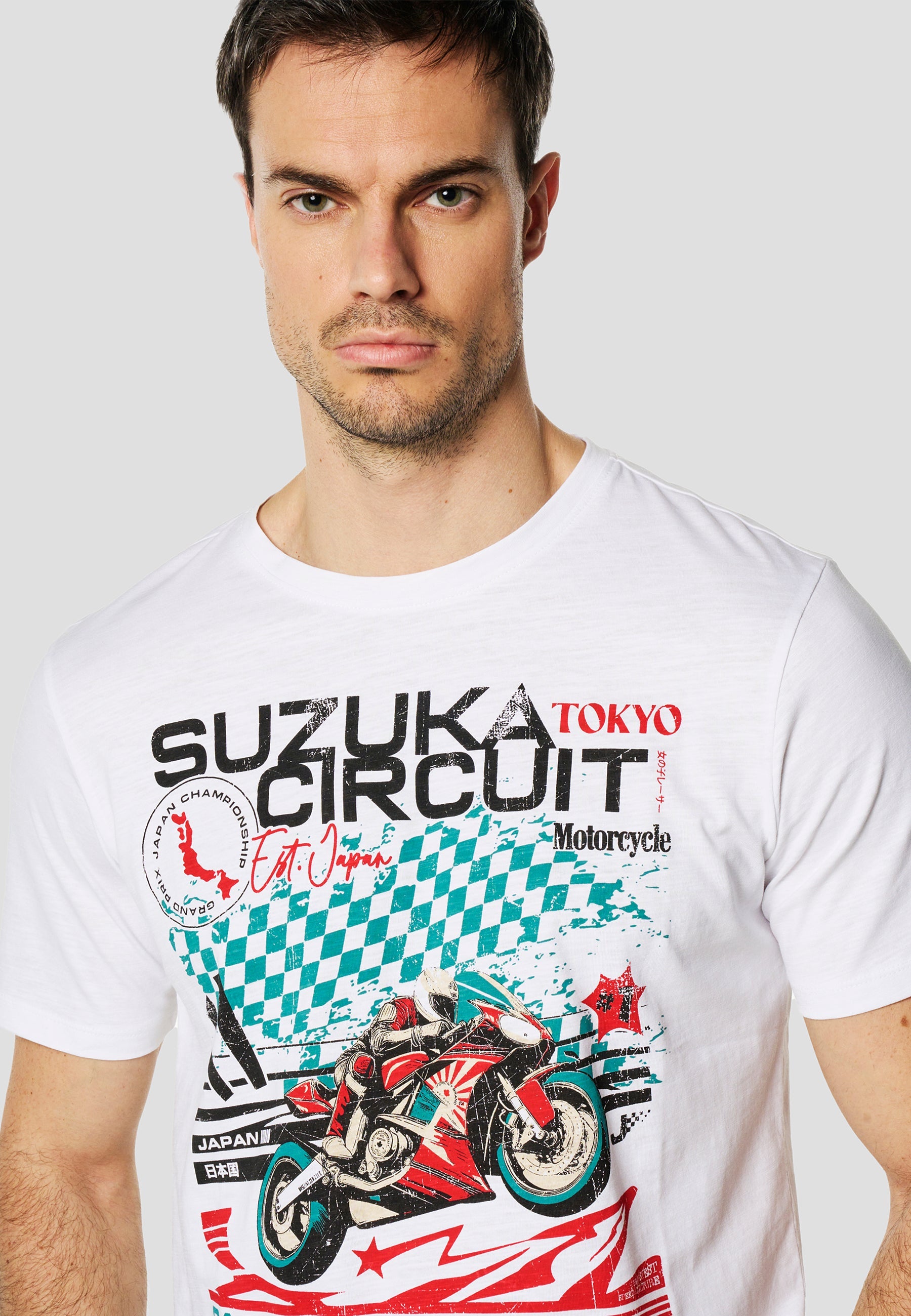 Camiseta Hombre Manga Corta Estampado Racing Japón Crudo – Koroshi