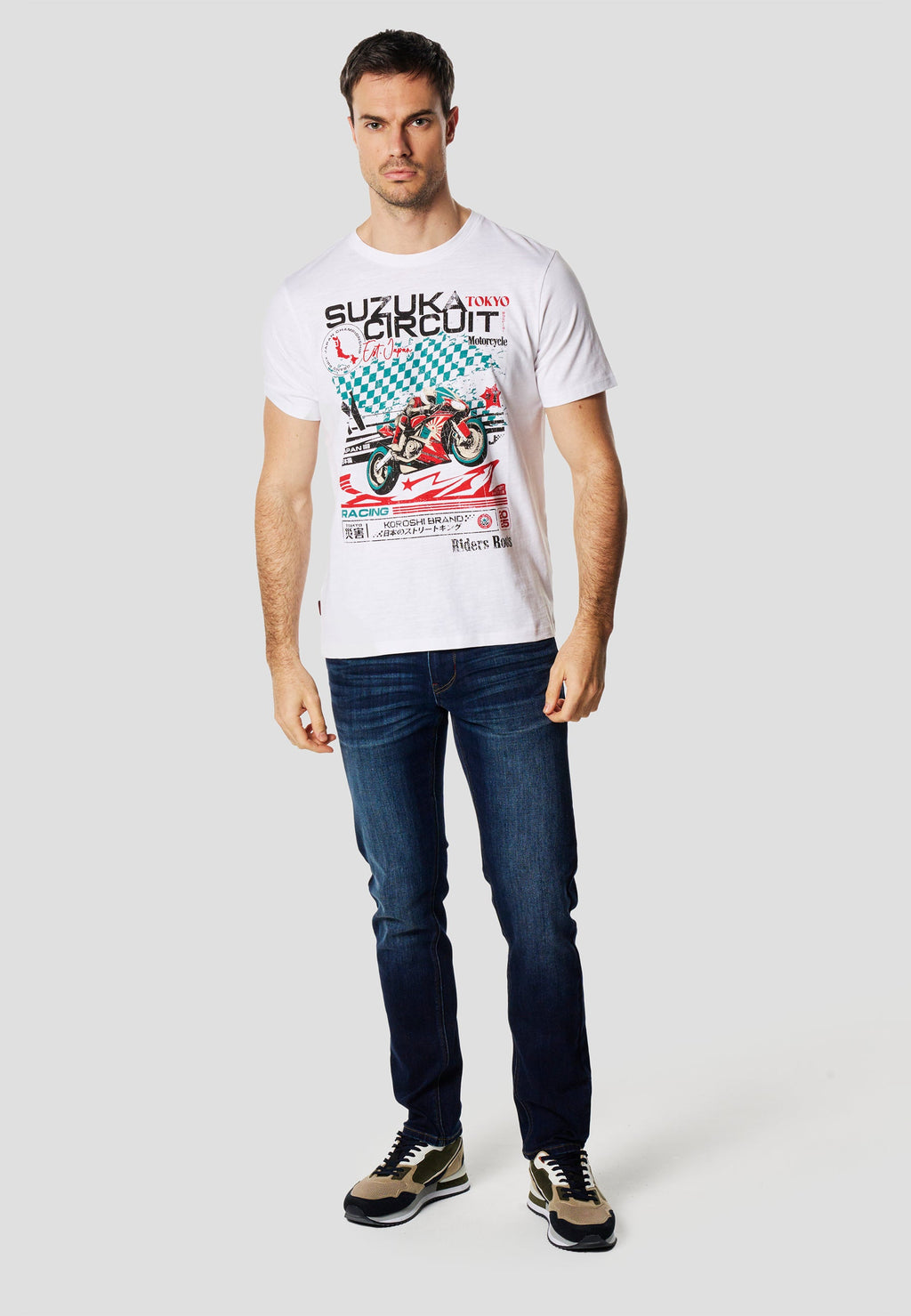 Camiseta Hombre Manga Corta Estampado Racing Japón Crudo – Koroshi