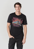 Camiseta Hombre Manga Corta Print Retro 80s Negra – Koroshi