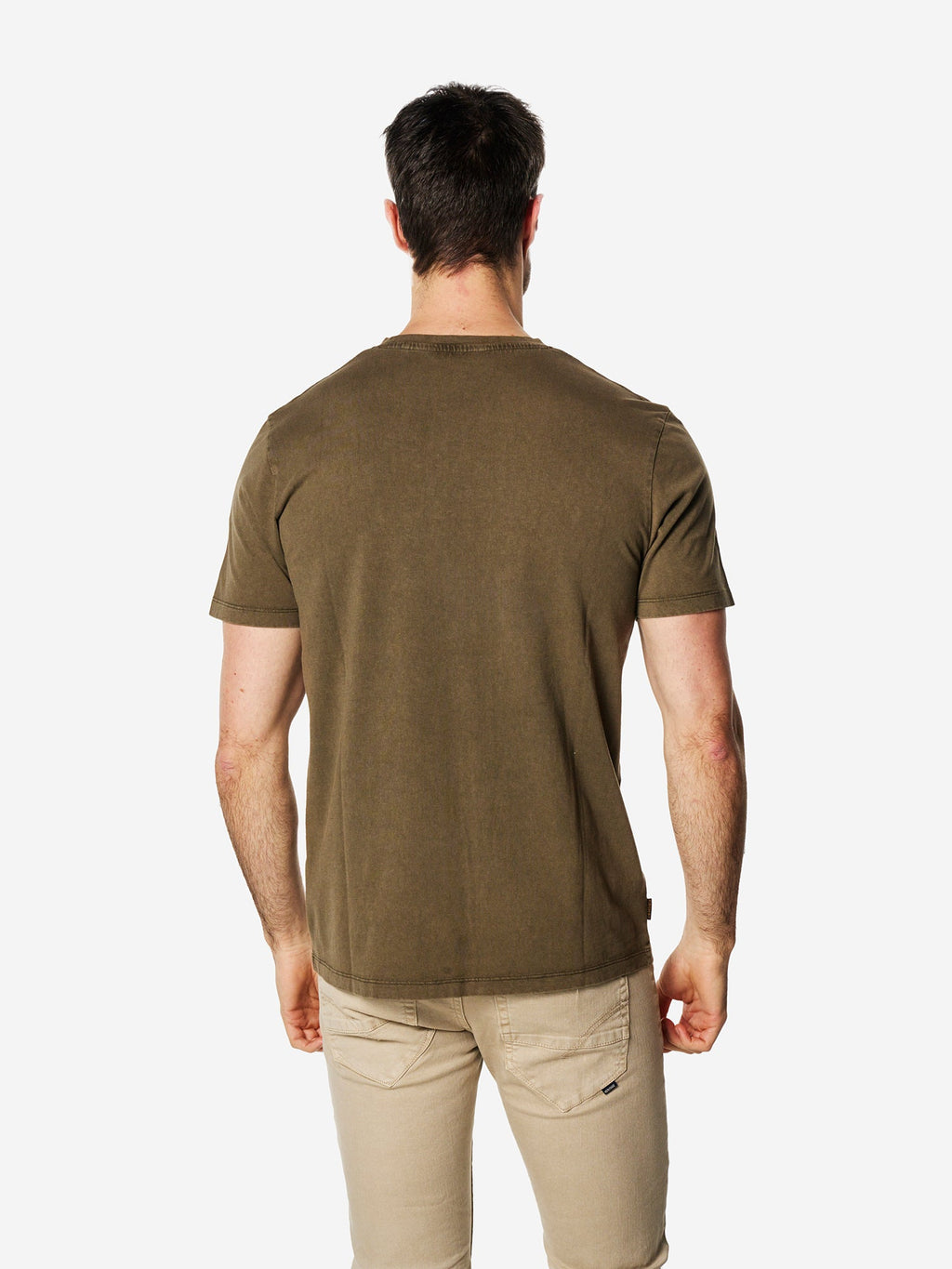 Camiseta Hombre Manga Corta Lavada Estampado Tigre Marrón – Koroshi