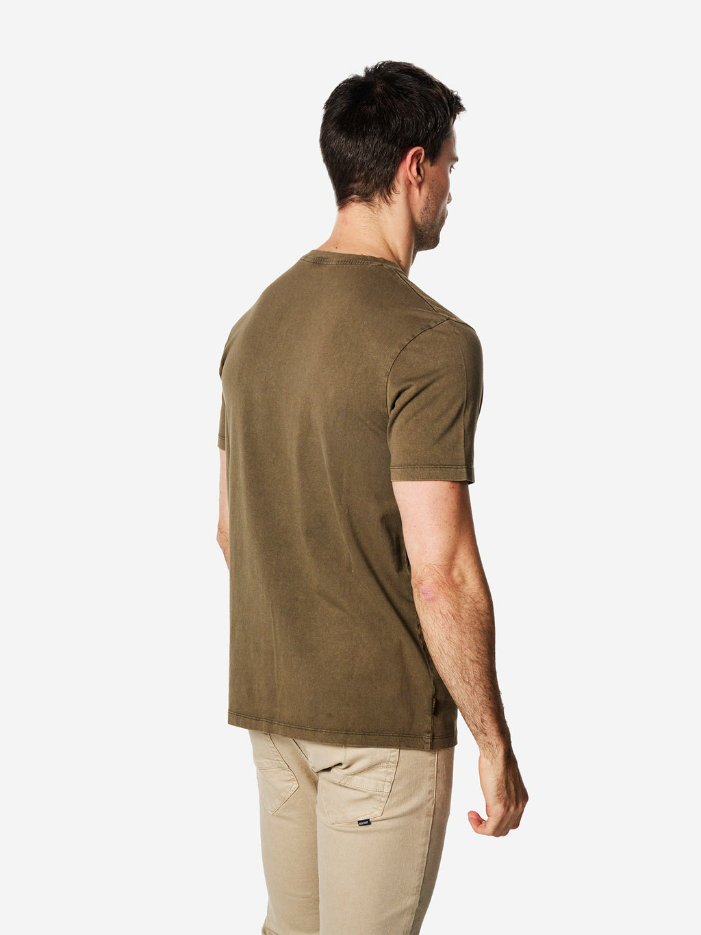 Camiseta Hombre Manga Corta Lavada Estampado Tigre Marrón – Koroshi