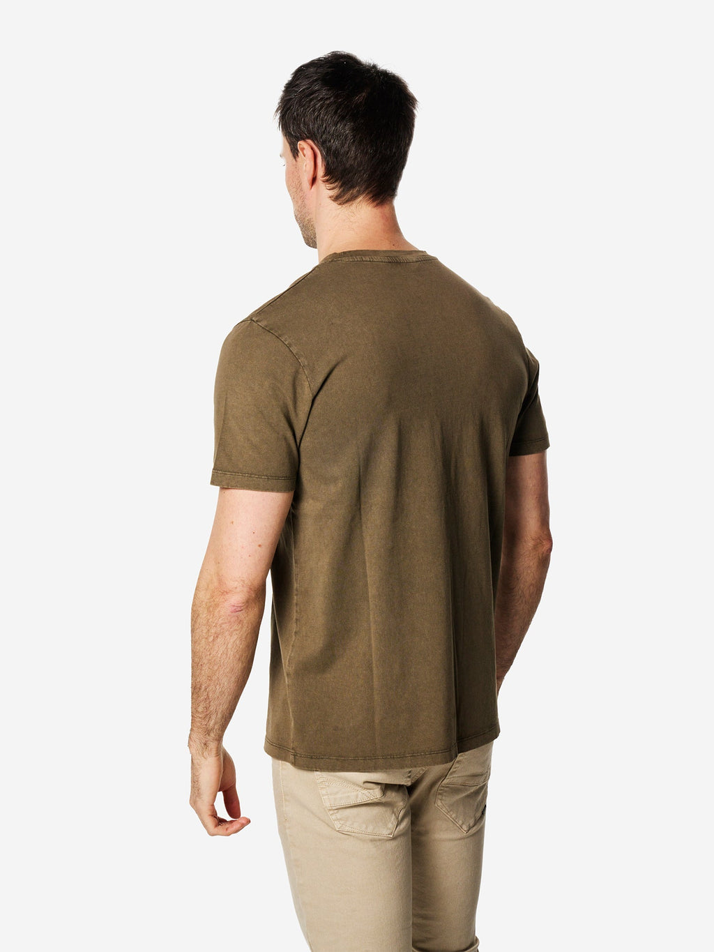 Camiseta Hombre Manga Corta Lavada Estampado Tigre Marrón – Koroshi