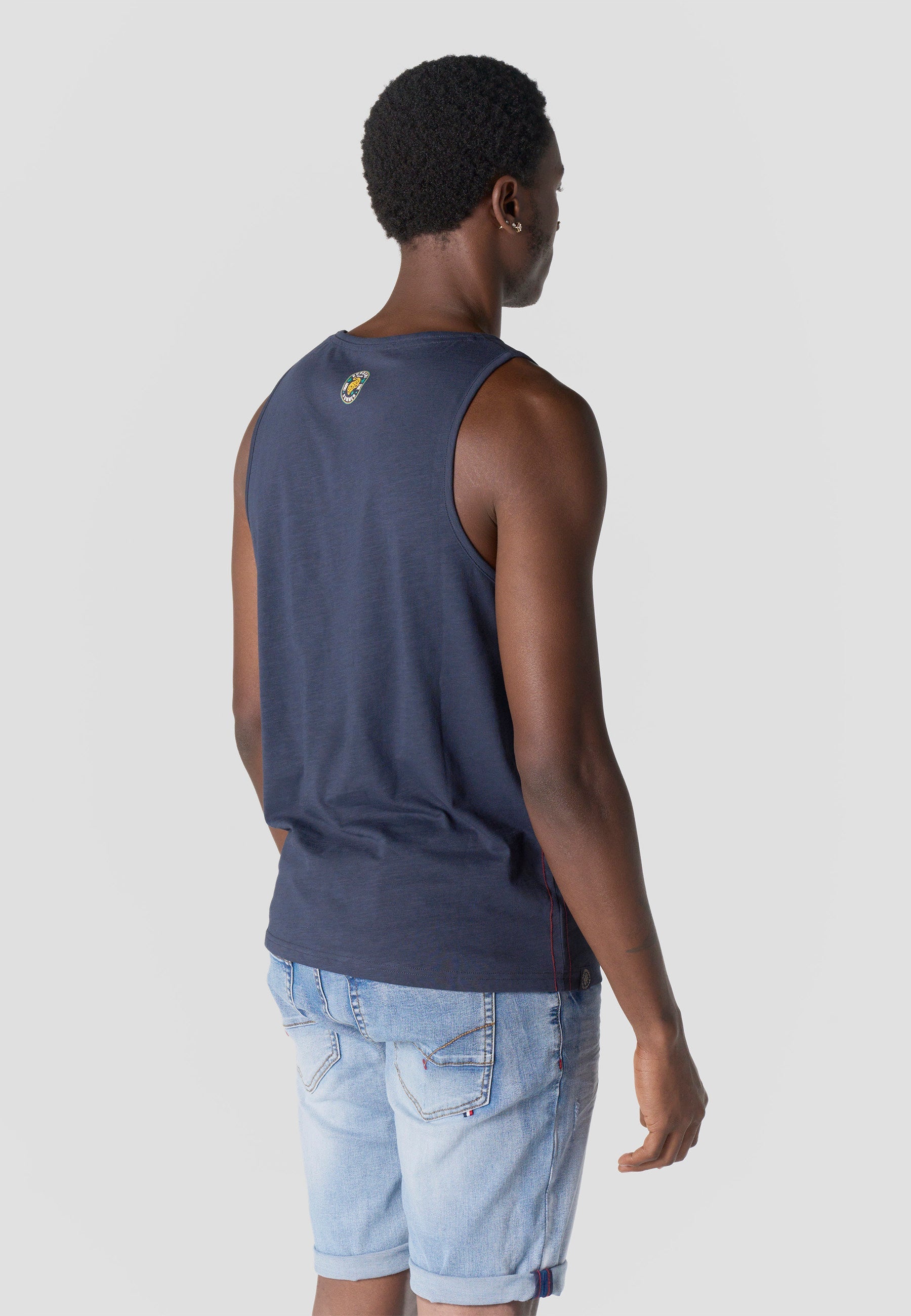 Camiseta Tirantes Hombre Estampado Surf – Koroshi Navy