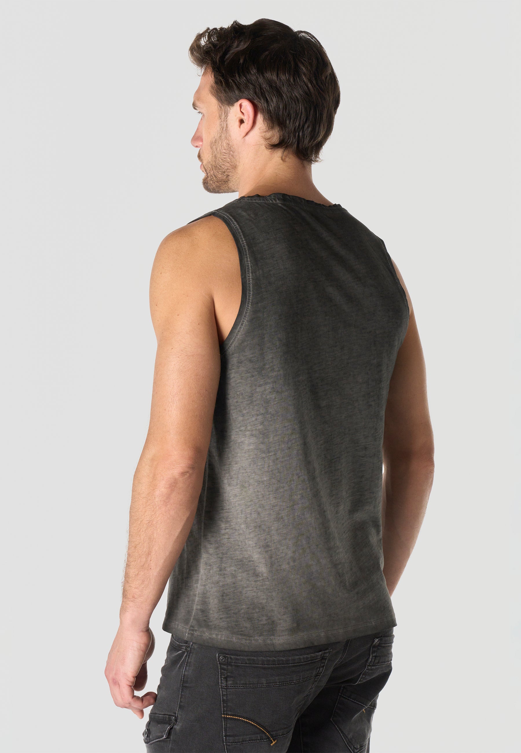 Camiseta Tirantes Hombre Estampado Calavera – Koroshi Gris