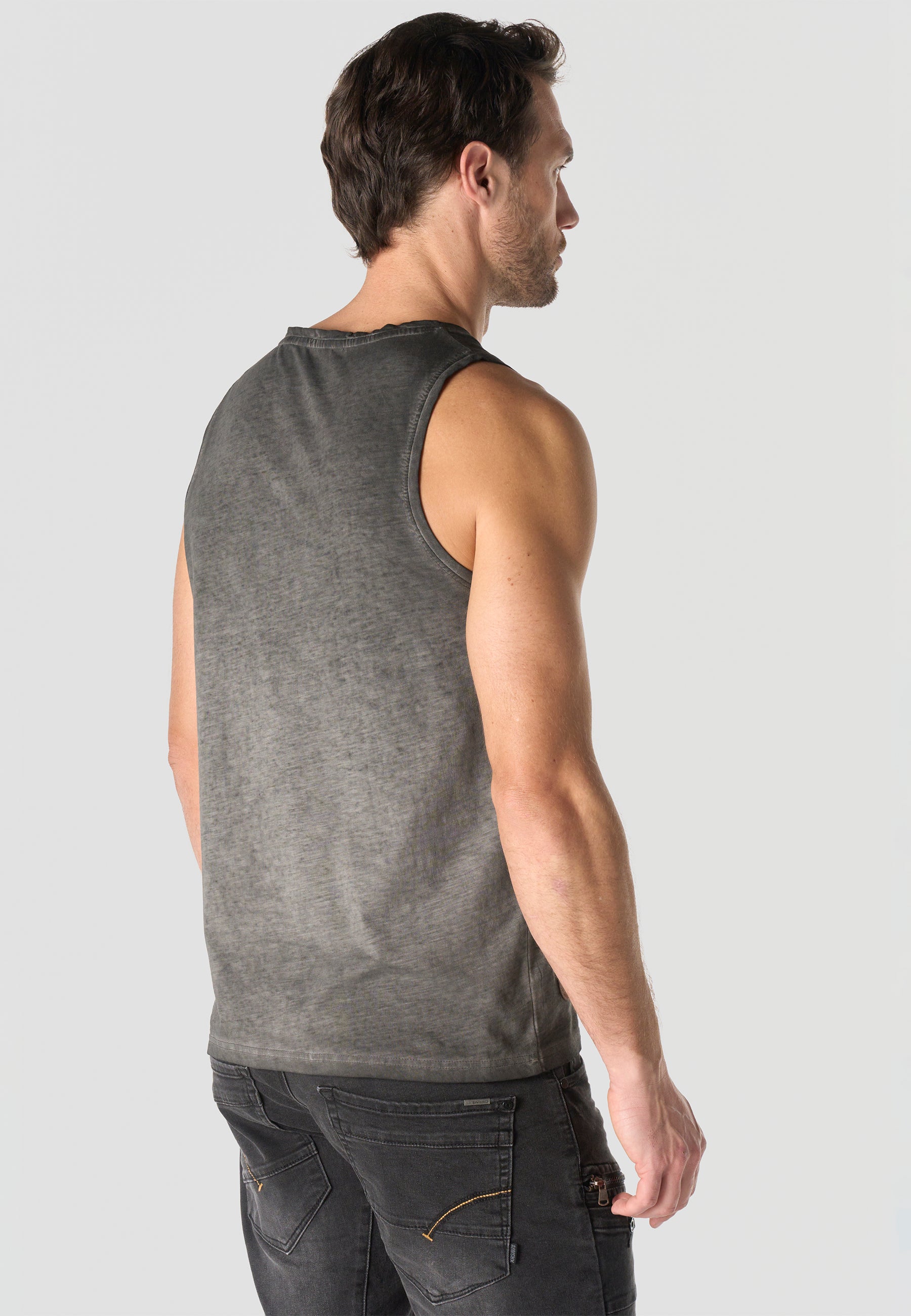 Camiseta Tirantes Hombre Estampado Calavera – Koroshi Gris