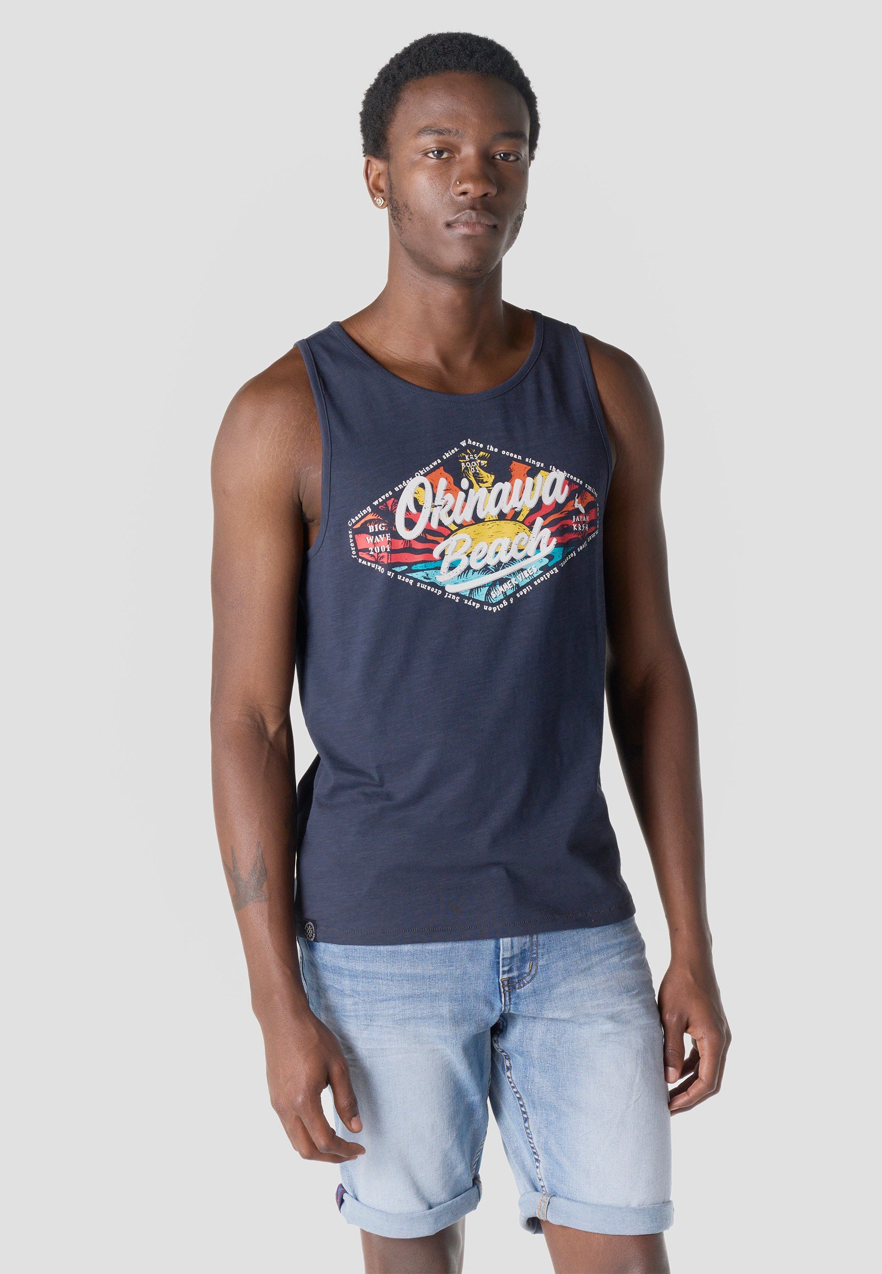 Camiseta Tirantes Hombre Estampado Surf – Koroshi 2611MS08