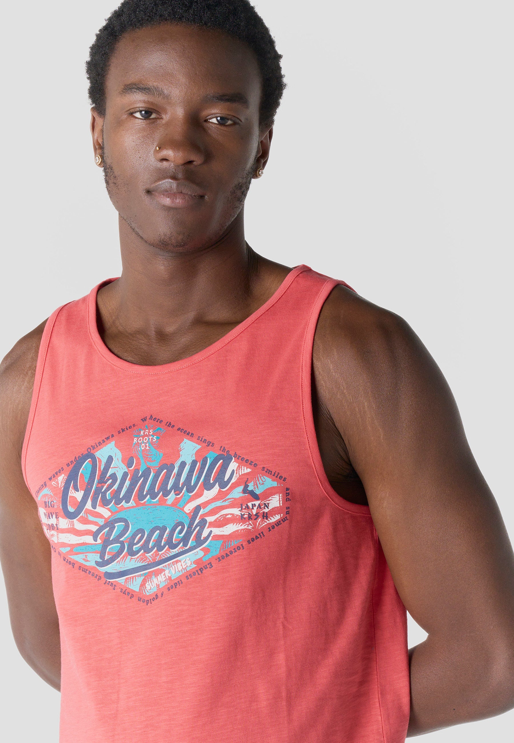 Camiseta Tirantes Hombre Estampado Surf – Koroshi 2611MS08