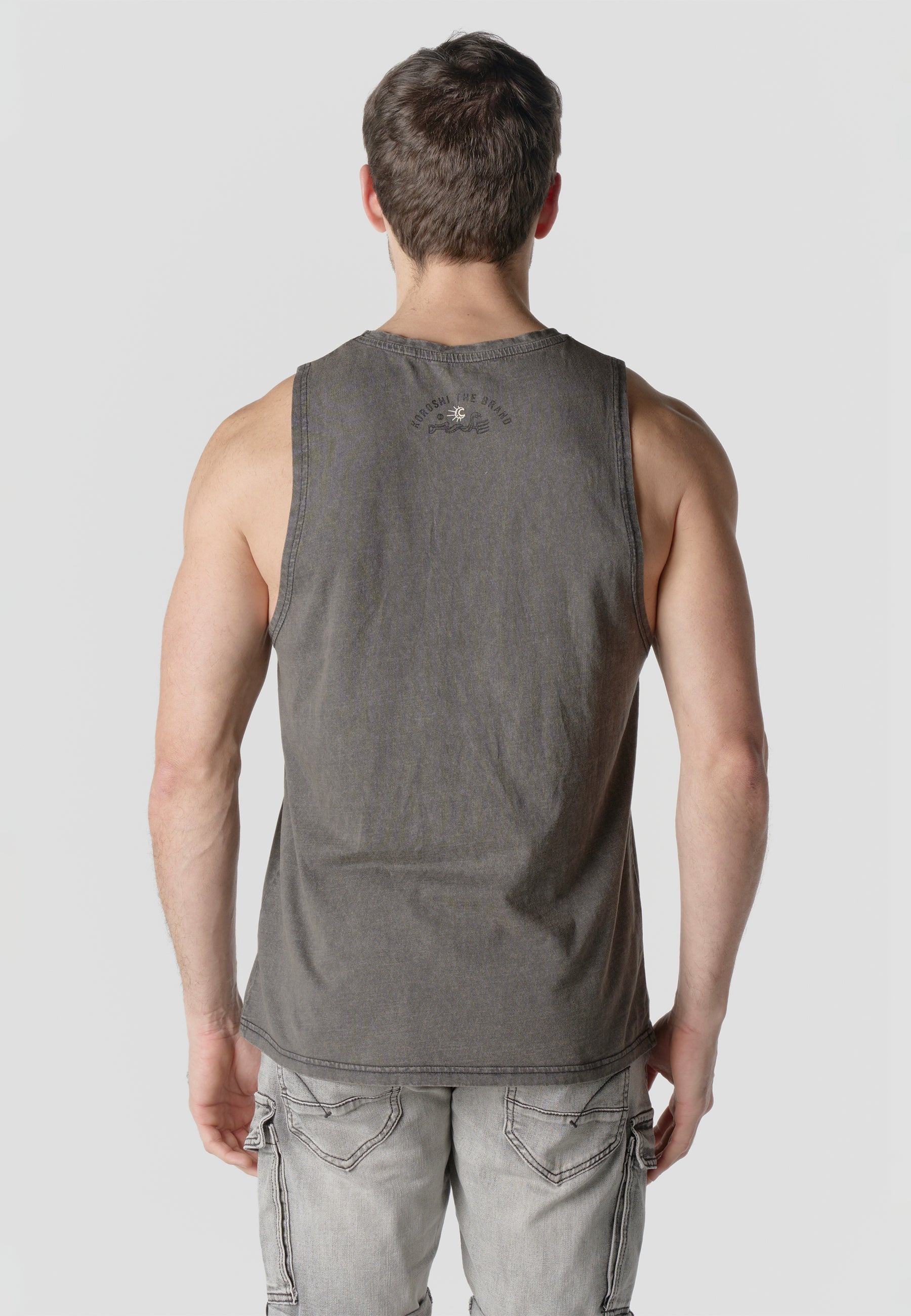 Camiseta Tirantes Hombre Estampado Calavera – Koroshi Gris