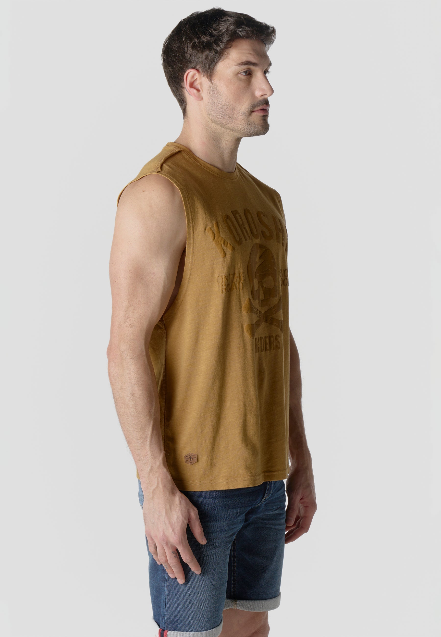 Camiseta Boxing Hombre Calavera en Relieve – Koroshi Mostaza