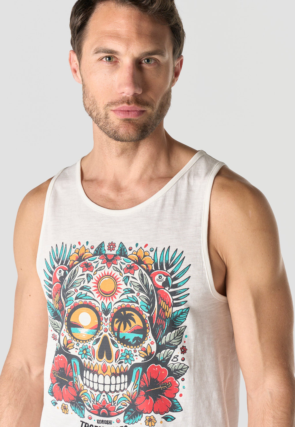 Camiseta Tirantes Hombre Estampado Calavera – Koroshi 2611MS19