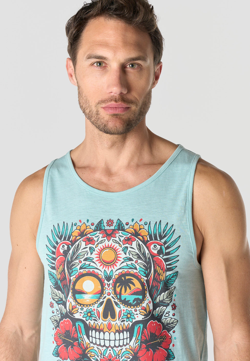 Camiseta Tirantes Hombre Estampado Calavera – Koroshi 2611MS19