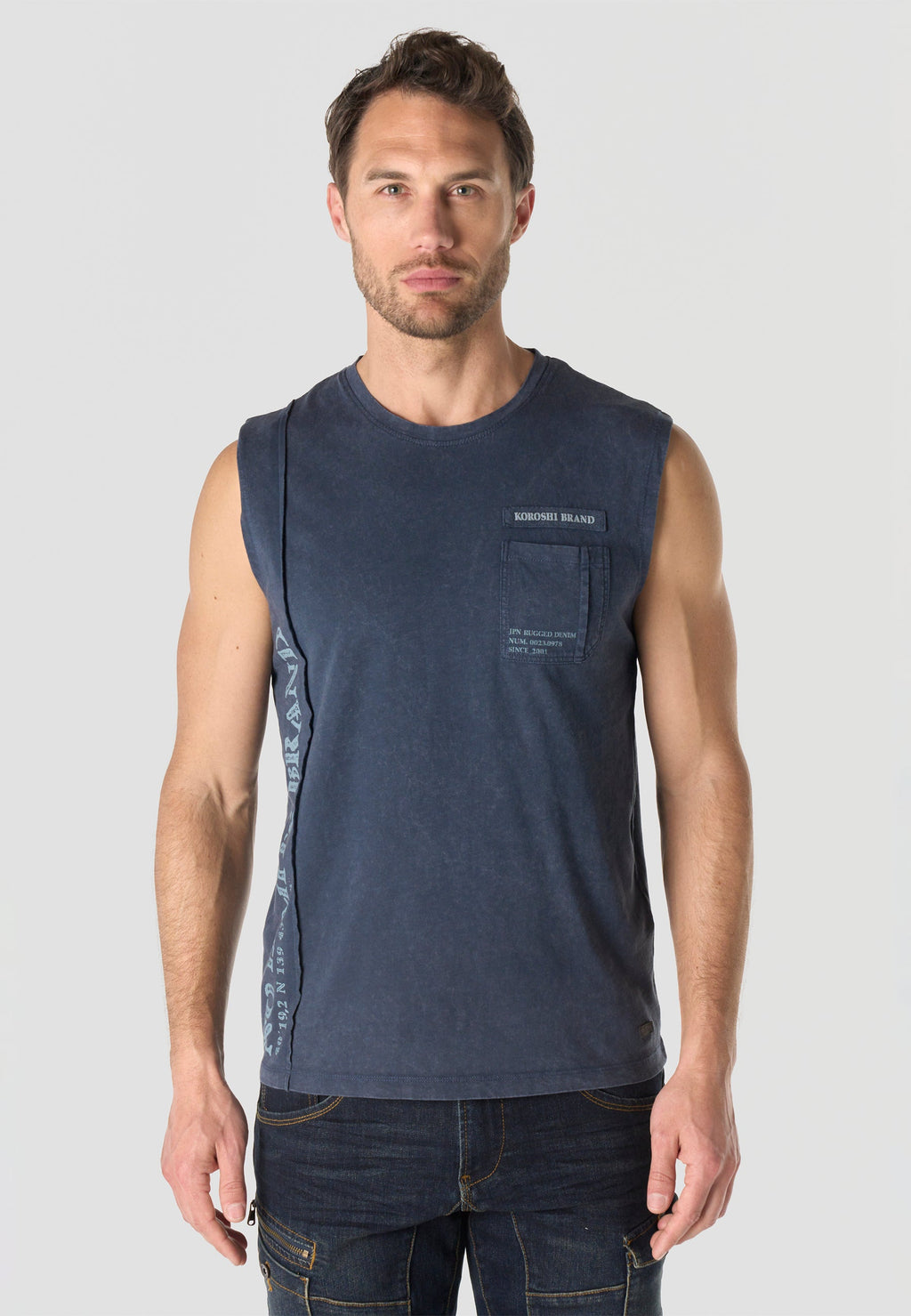 Camiseta Boxing Hombre con Bolsillo – Koroshi Índigo