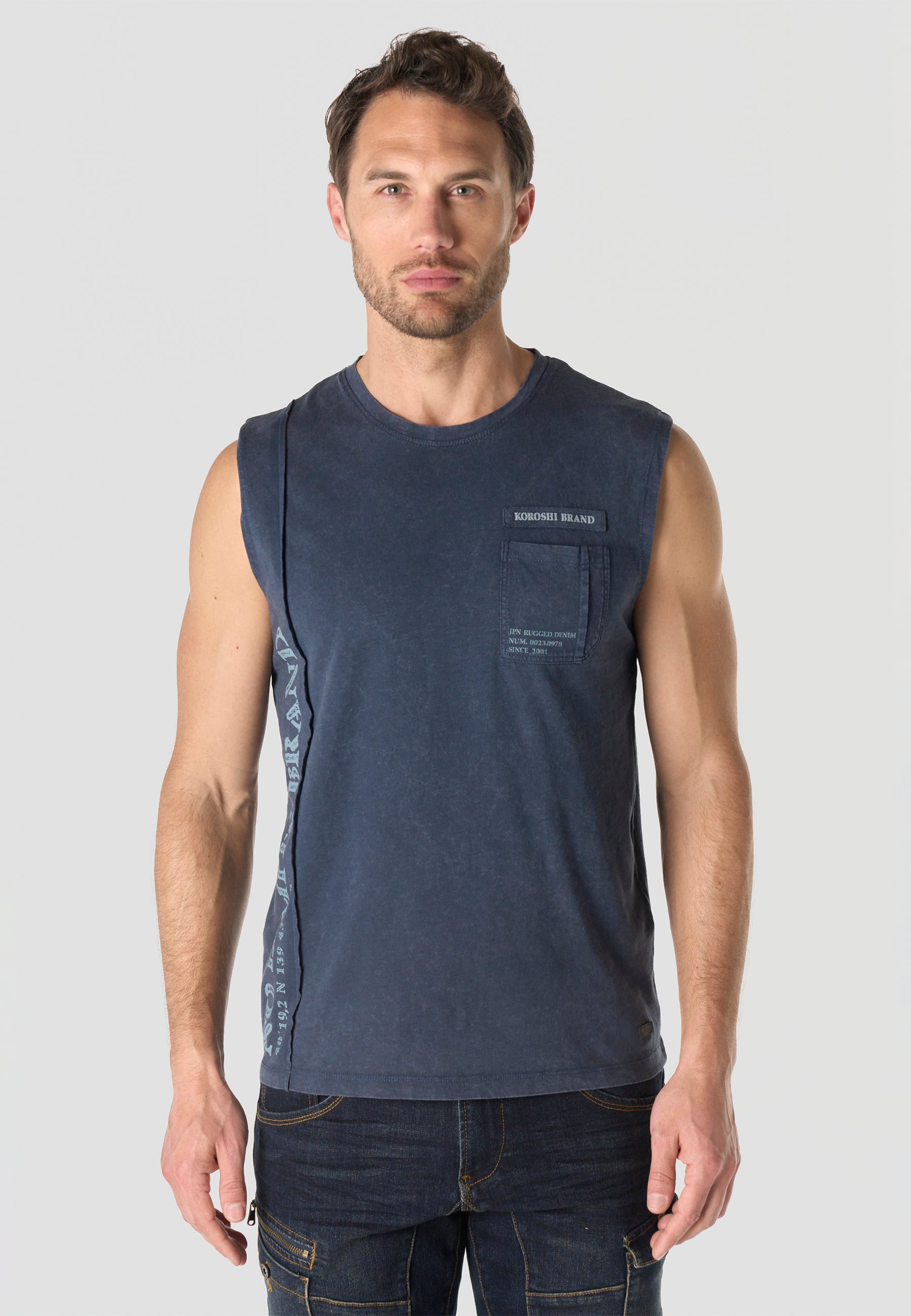 Camiseta Boxing Hombre con Bolsillo – Koroshi Índigo
