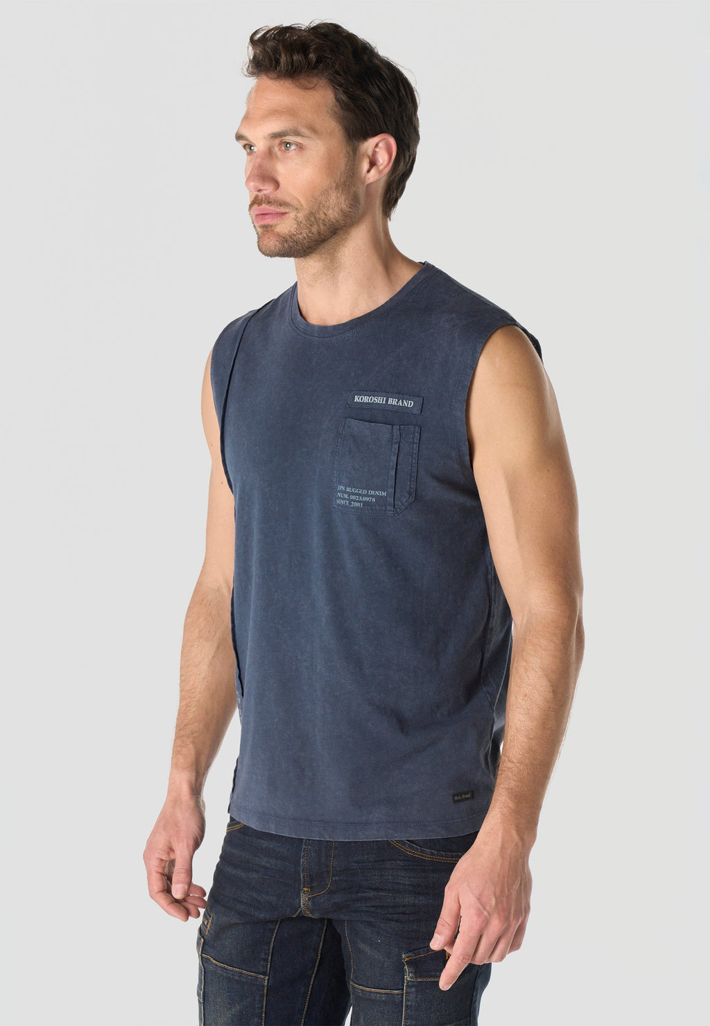 Camiseta Boxing Hombre con Bolsillo – Koroshi Índigo
