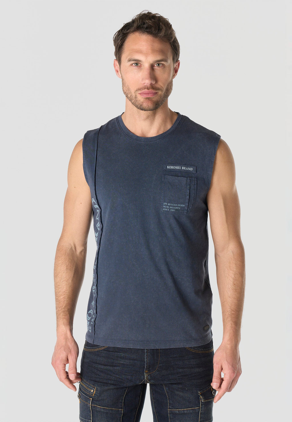 Camiseta Boxing Hombre con Bolsillo – Koroshi Índigo