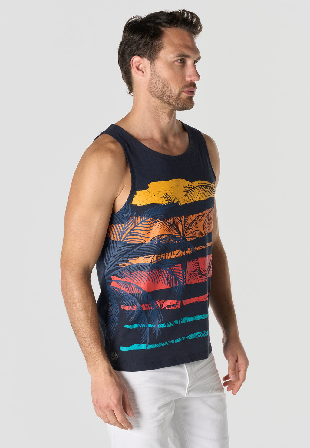 Camiseta Tirantes Hombre Estampado Tropical – Koroshi 2611MS35