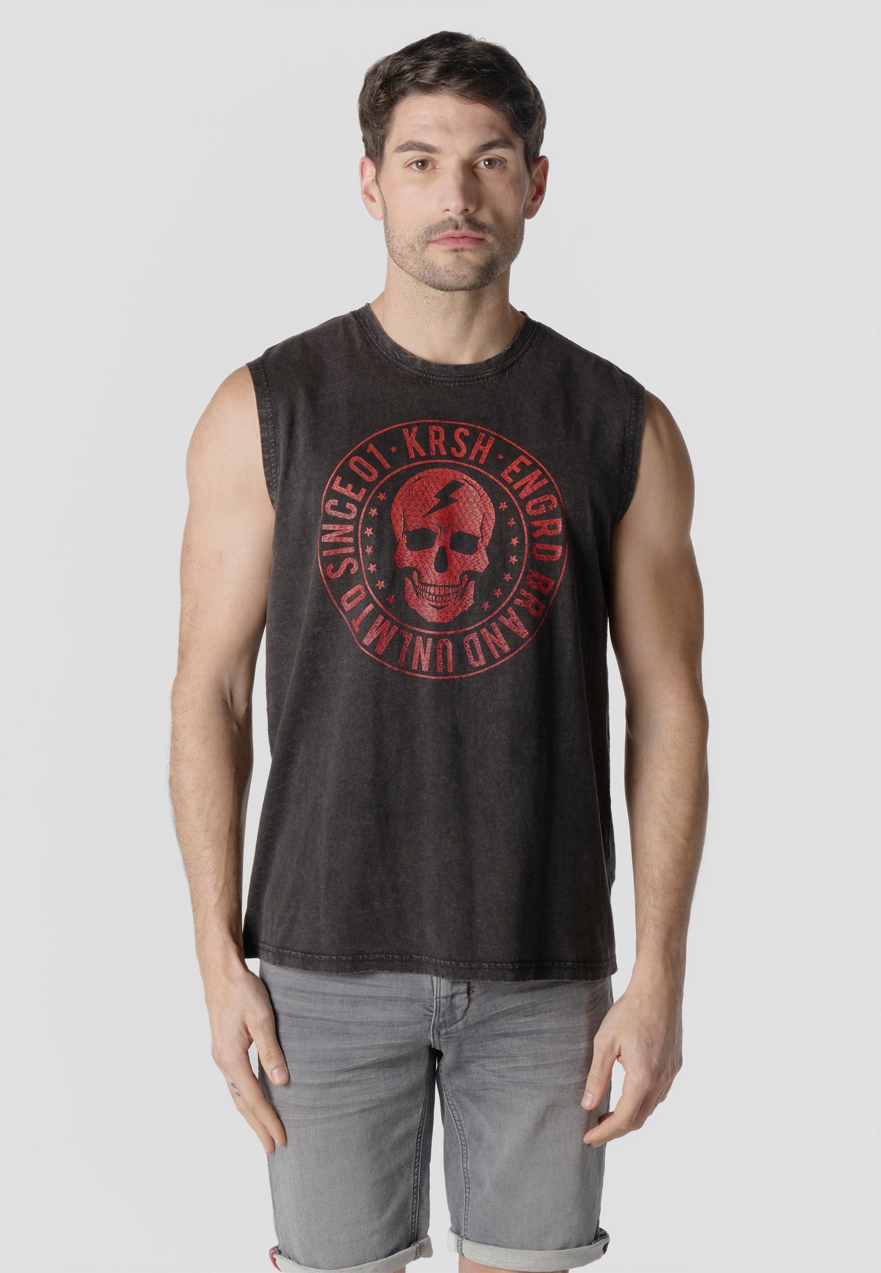 Camiseta Boxing Hombre Estampado Calavera – Koroshi Negra