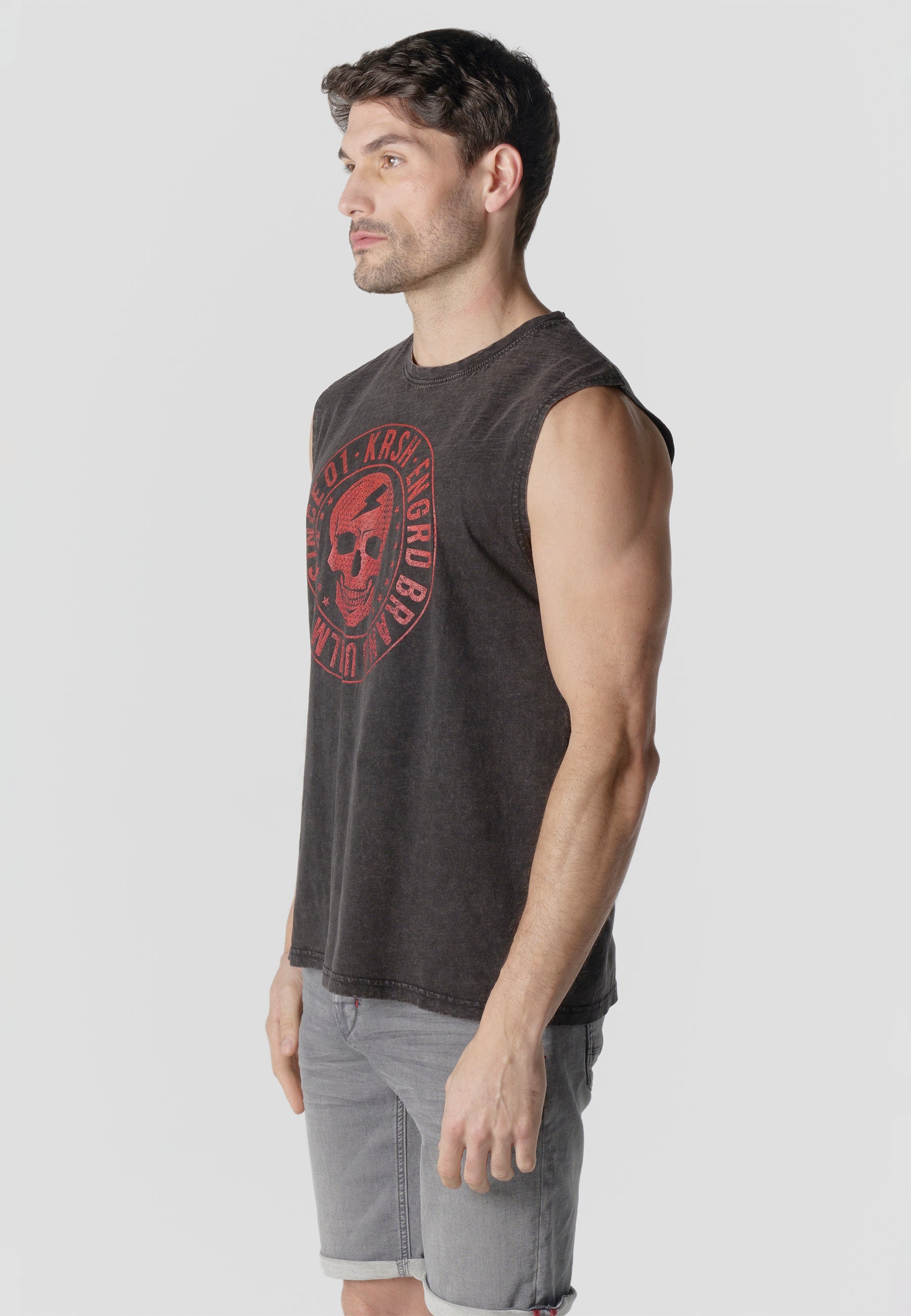 Camiseta Boxing Hombre Estampado Calavera – Koroshi Negra