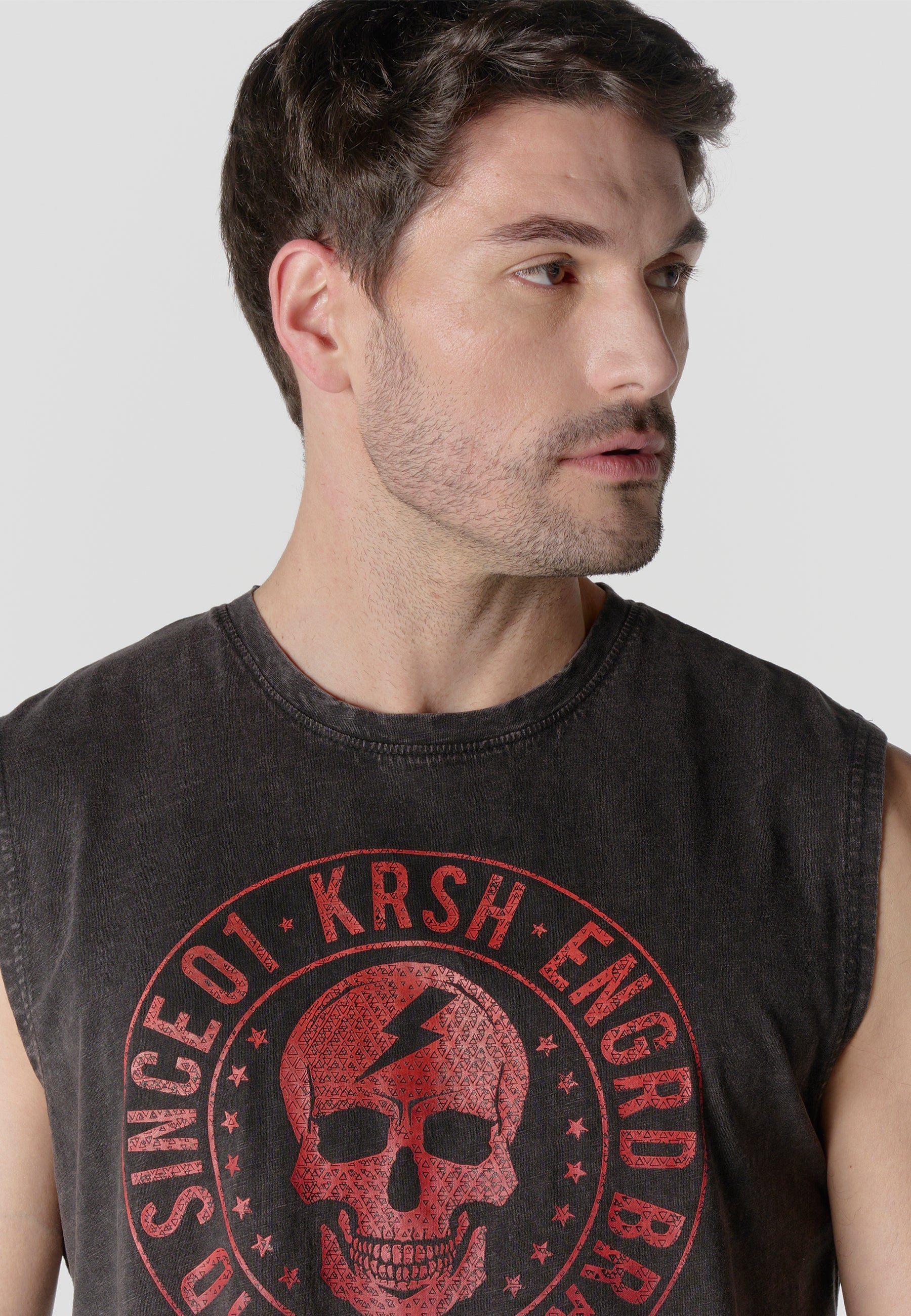 Camiseta Boxing Hombre Estampado Calavera – Koroshi Negra