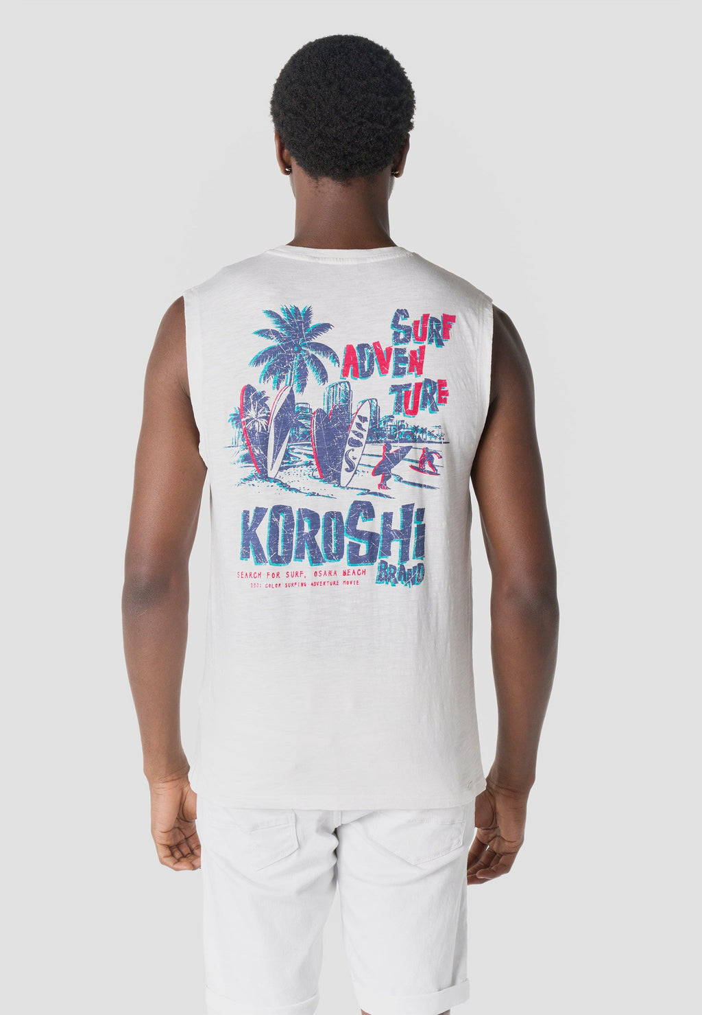 Camiseta Boxing Hombre Estampado Surf – Koroshi Blanca