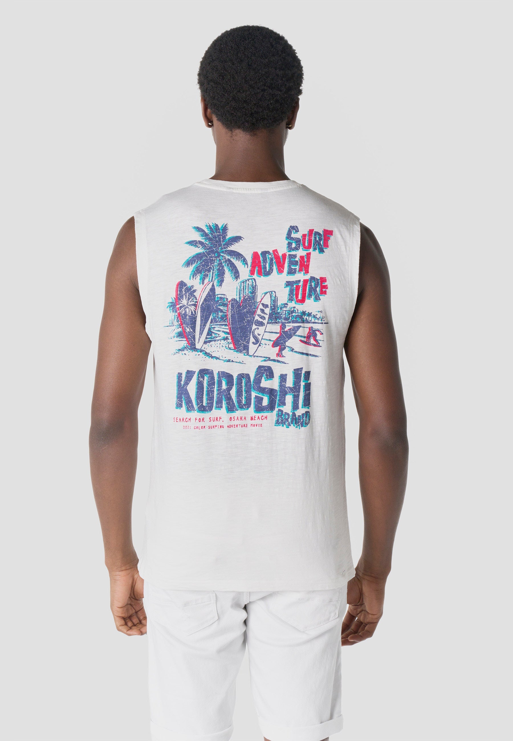 Camiseta Boxing Hombre Estampado Surf – Koroshi Blanca