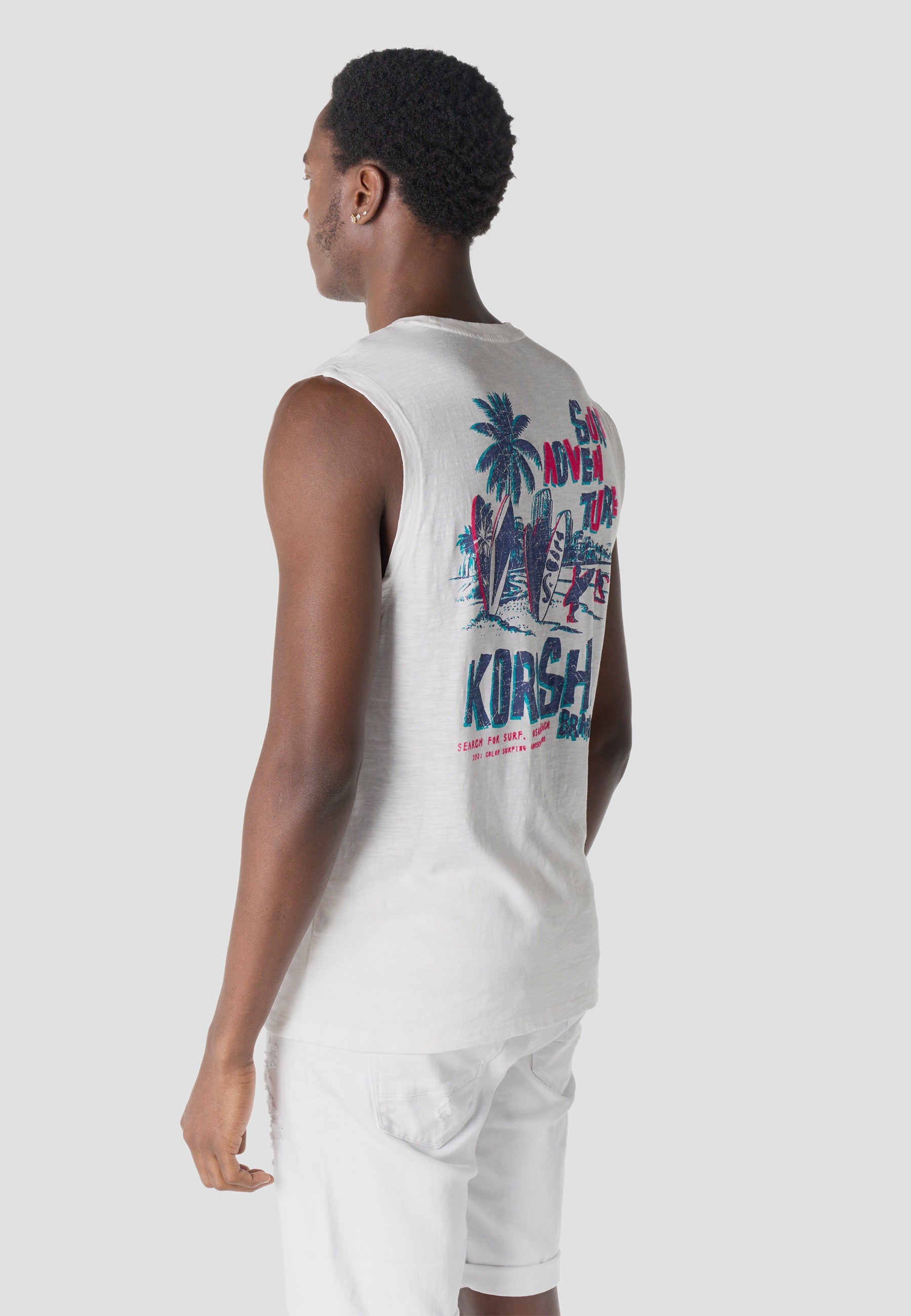 Camiseta Boxing Hombre Estampado Surf – Koroshi Blanca