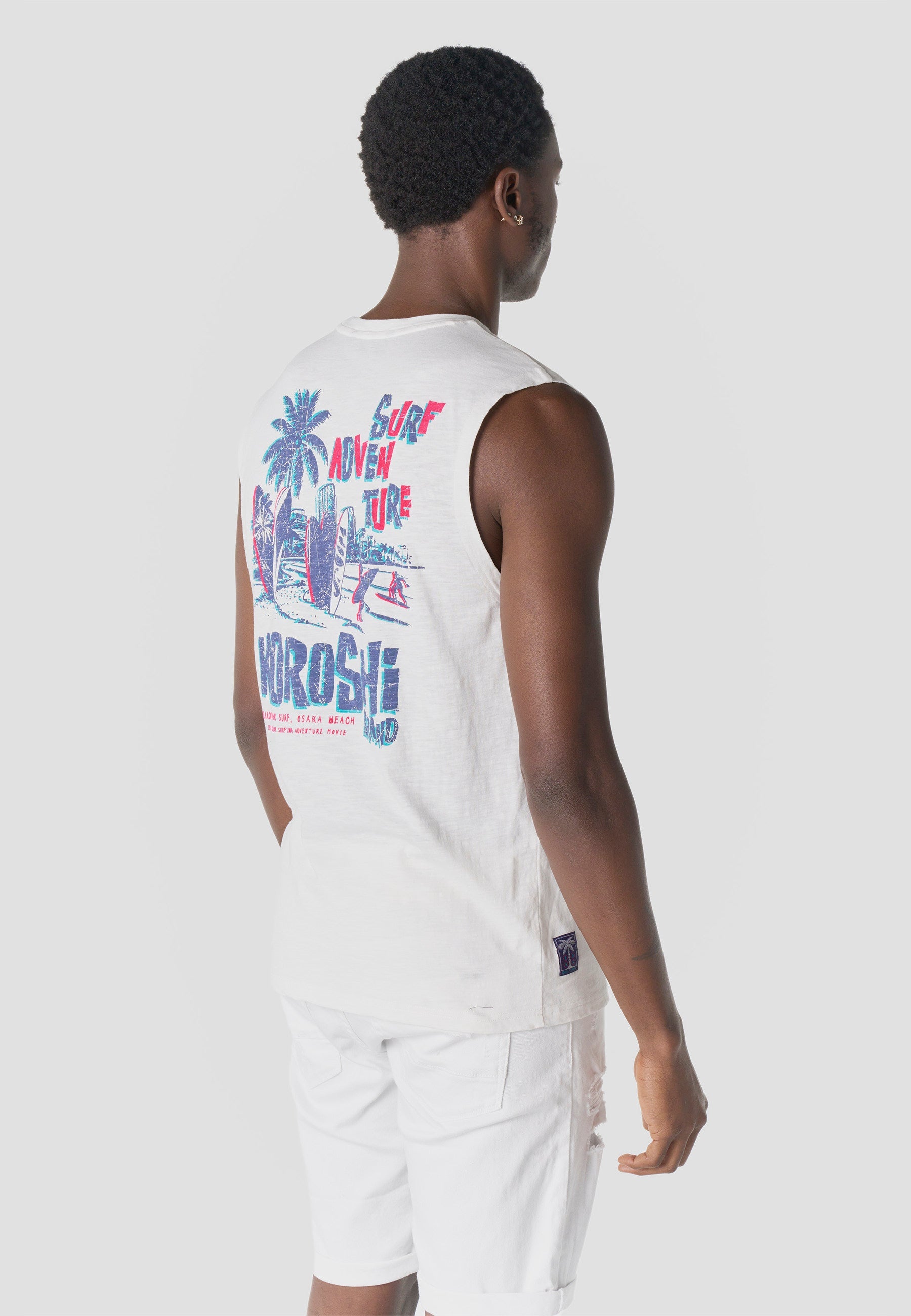 Camiseta Boxing Hombre Estampado Surf – Koroshi Blanca