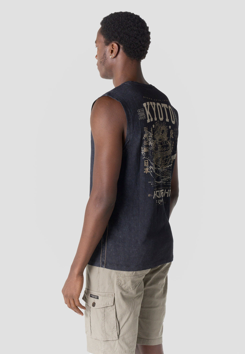 Camiseta Boxing Hombre Estampado Ola Japonesa – Koroshi Negra