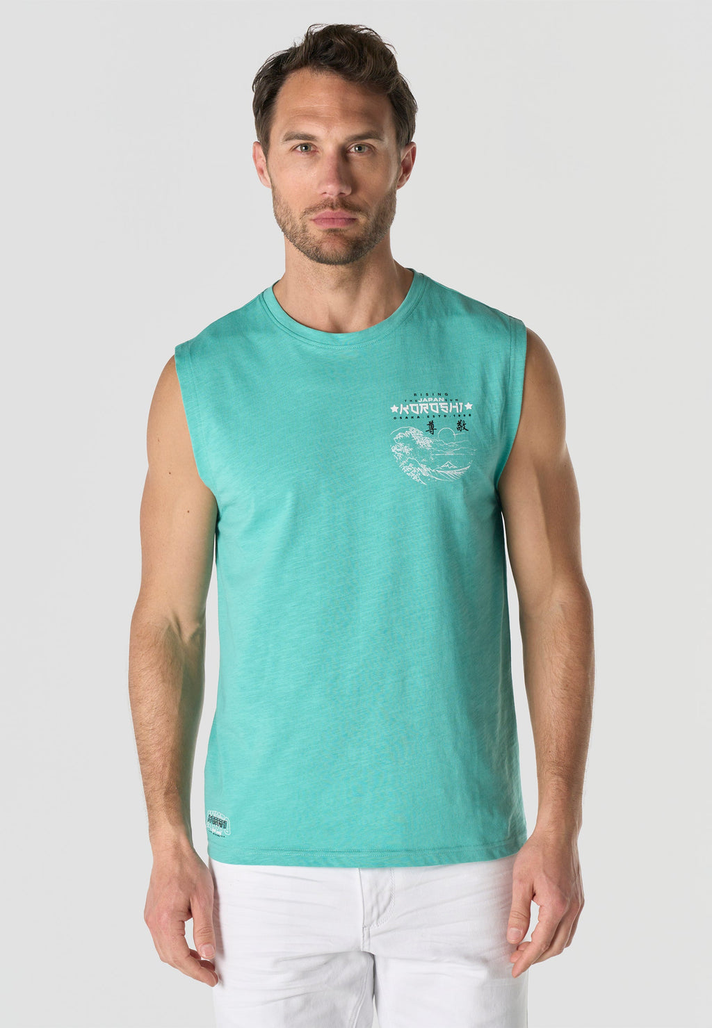 Camiseta Boxing Hombre Estampado Ola Japonesa – Koroshi Menta