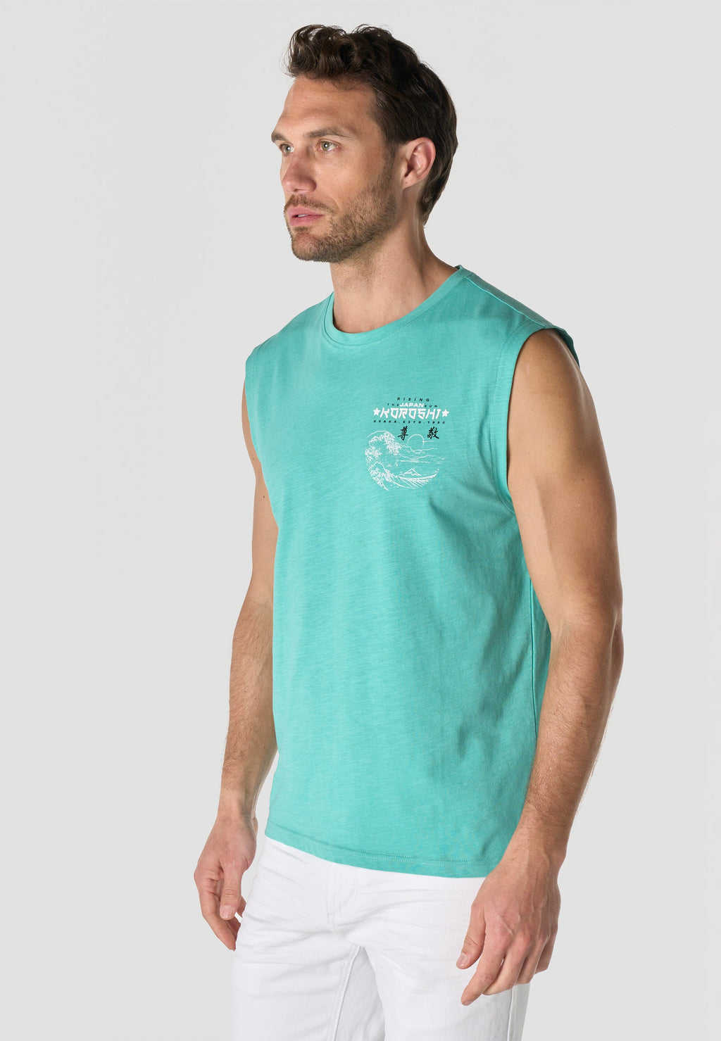 Camiseta Boxing Hombre Estampado Ola Japonesa – Koroshi Menta
