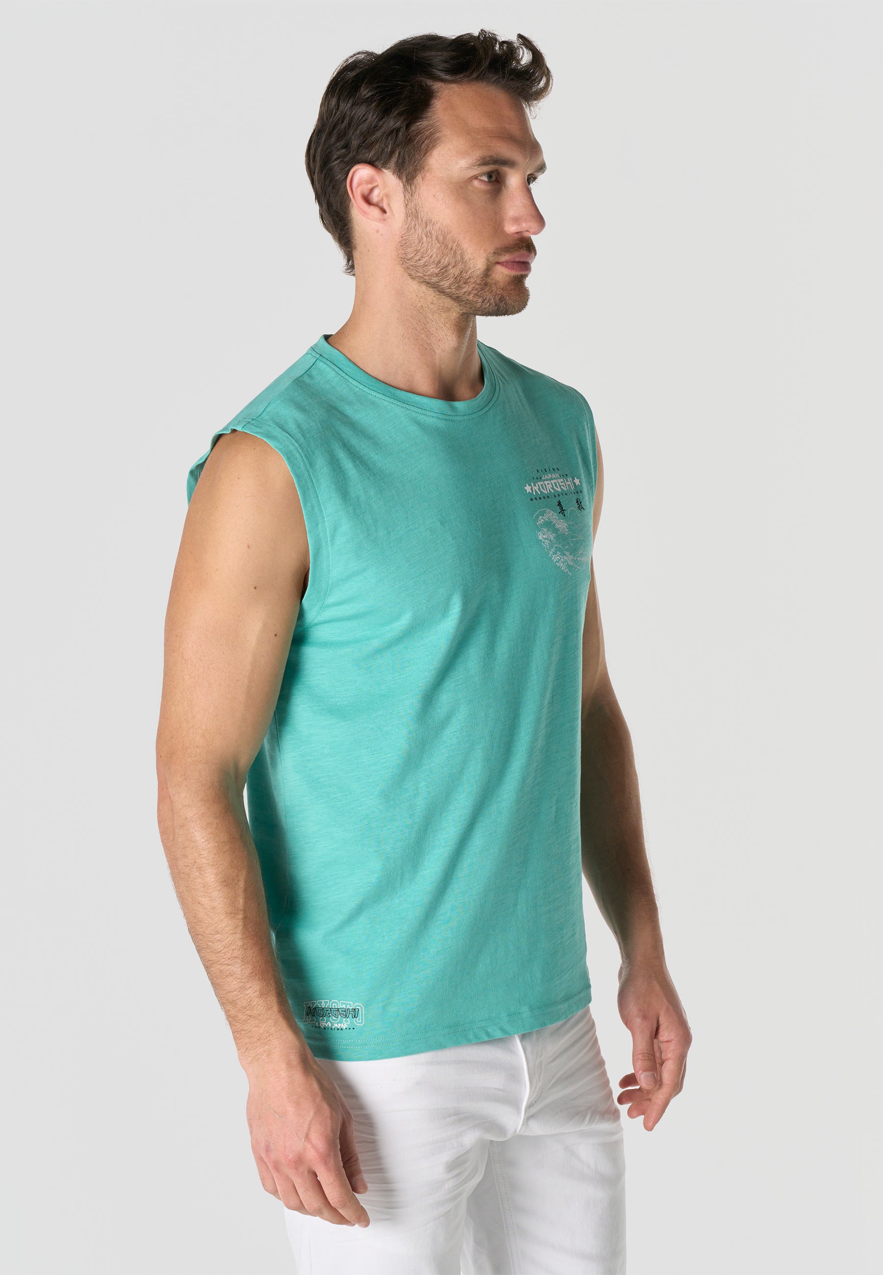 Camiseta Boxing Hombre Estampado Ola Japonesa – Koroshi Menta