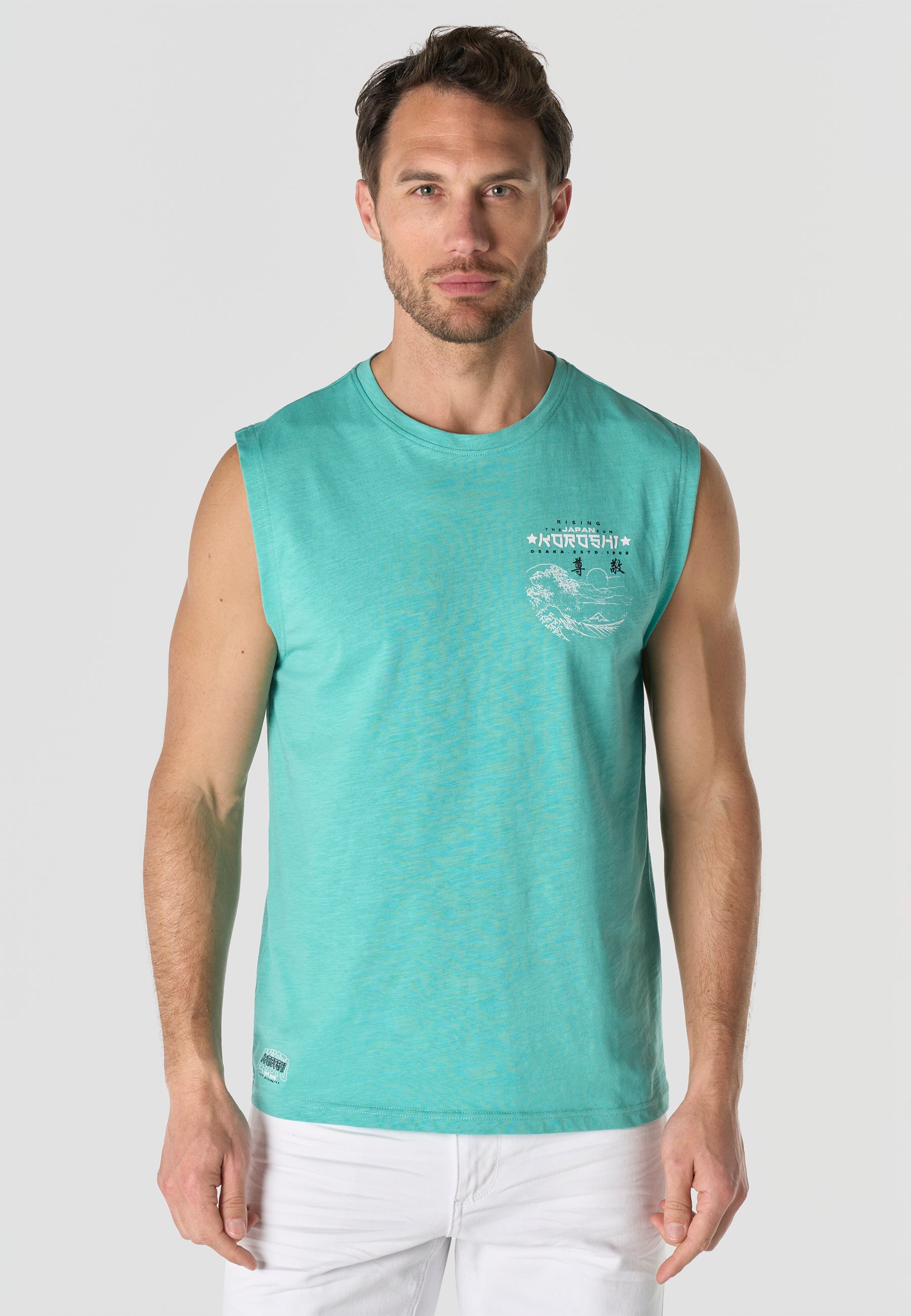 Camiseta Boxing Hombre Estampado Ola Japonesa – Koroshi Menta