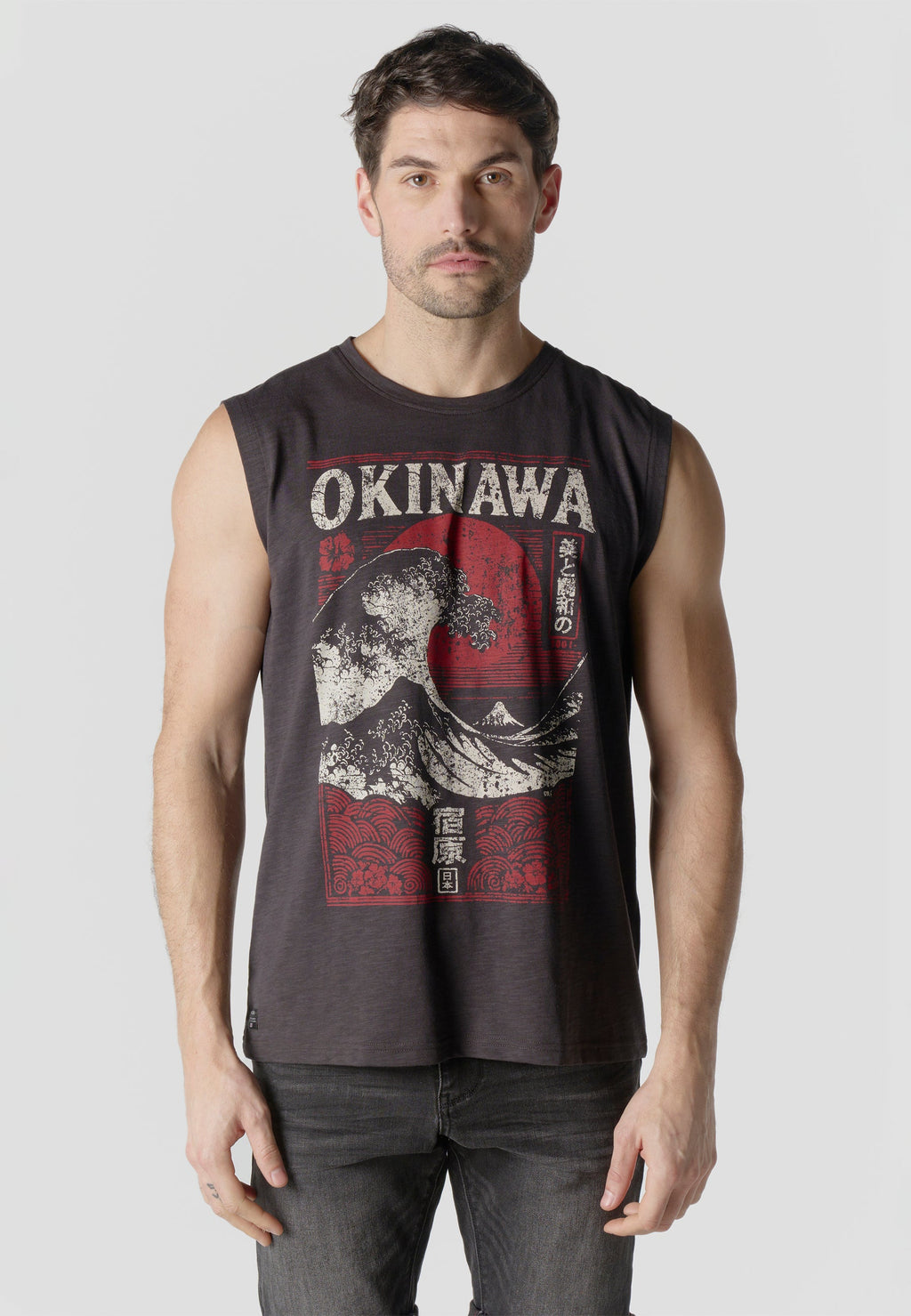 Camiseta Boxing Hombre Estampado Ola Japonesa – Koroshi Negra