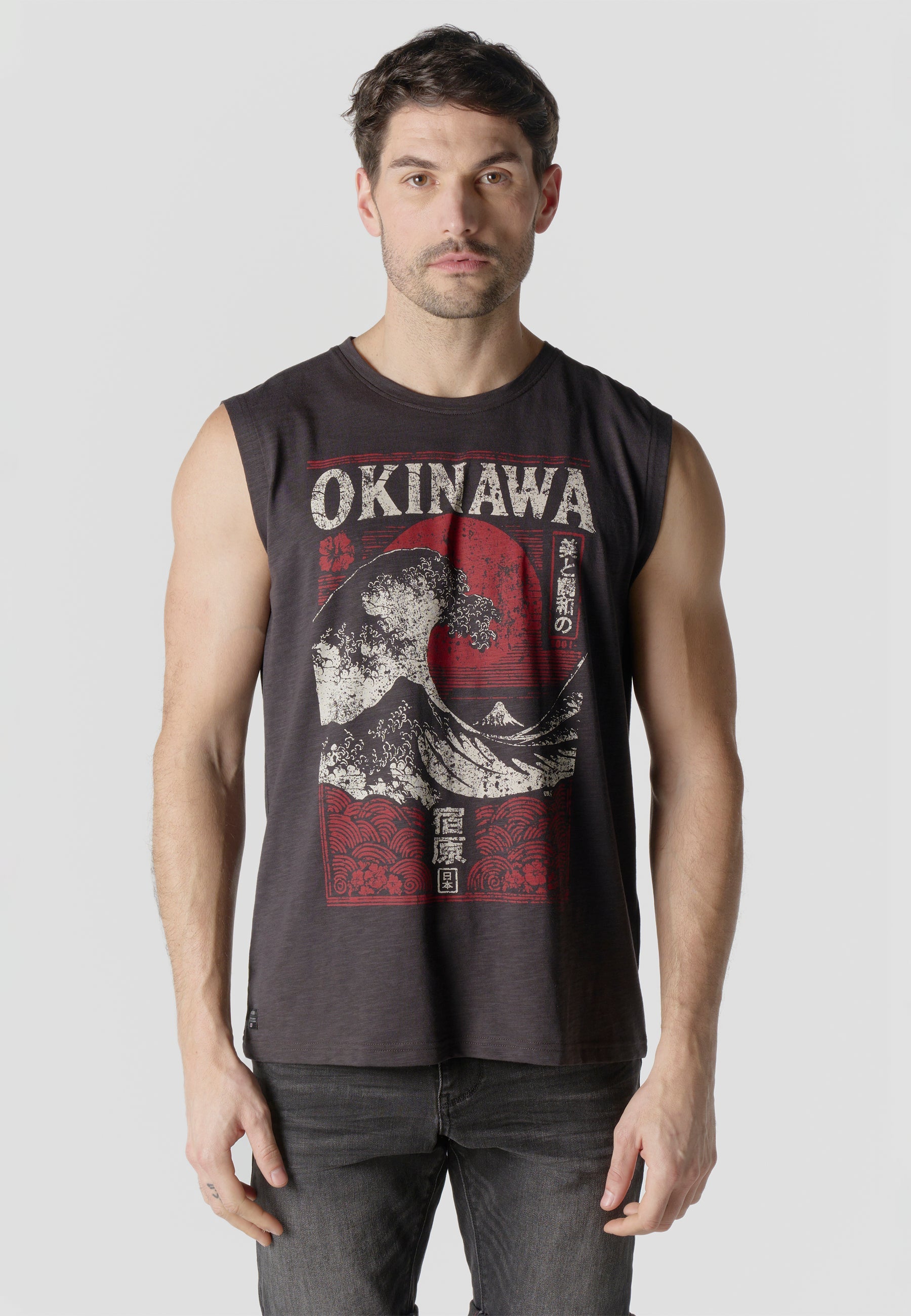 Camiseta Boxing Hombre Estampado Ola Japonesa – Koroshi Negra